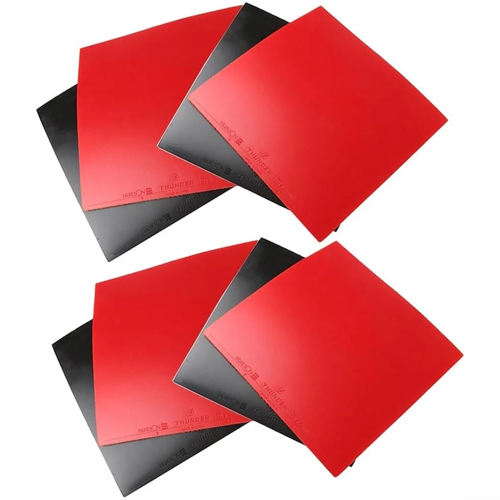 Patins en caoutchouc pour tennis de table Honseadek, lot de 8, éponges dures, rouge et noir, 16x16x2,2 cm, épaisseur 2,2 mm, dureté 39