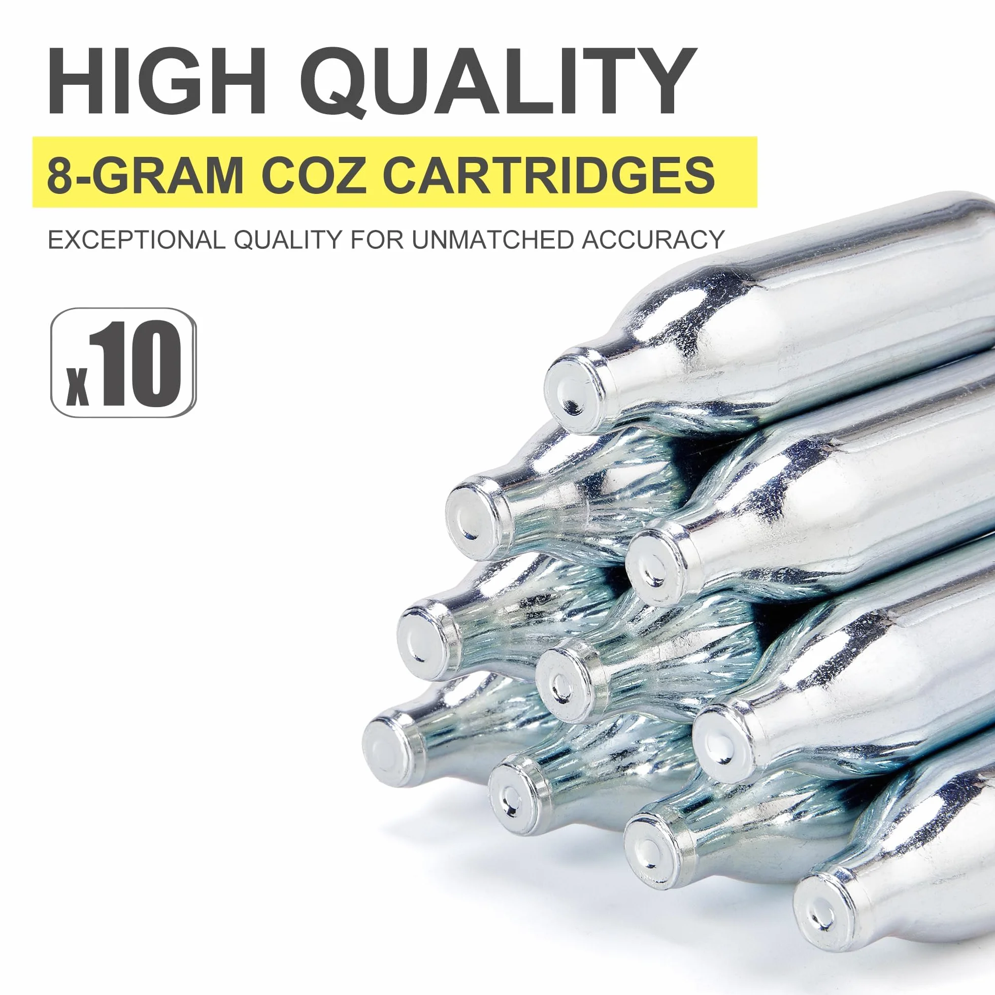 Cartouches CO2 Haute Pureté avec Boîtier Acier Anti-Fuite pour Appareils Pneumatiques