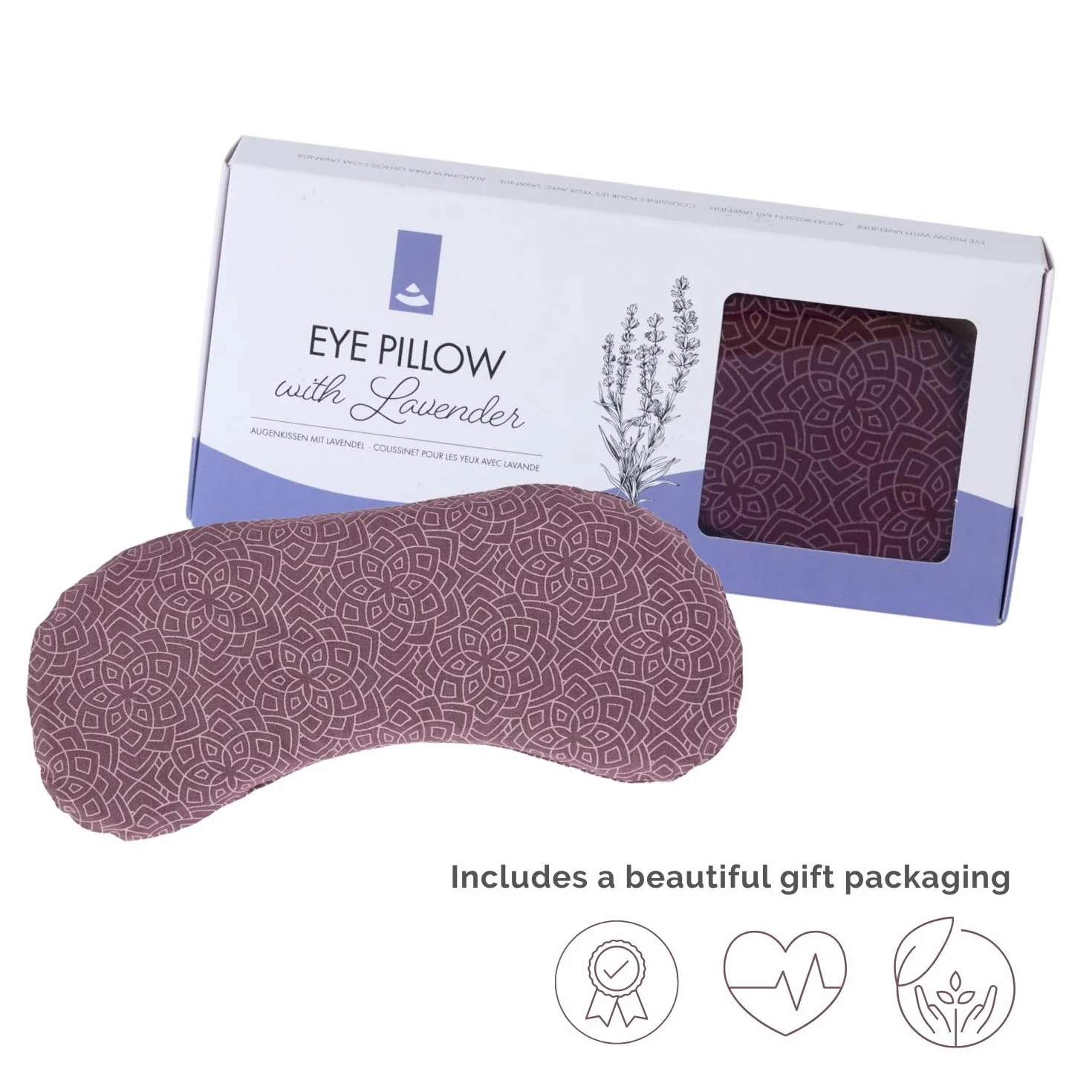 Garnissage en graines de lin bio et lavande bio - Masque pour les yeux doux en coton - Végétalien