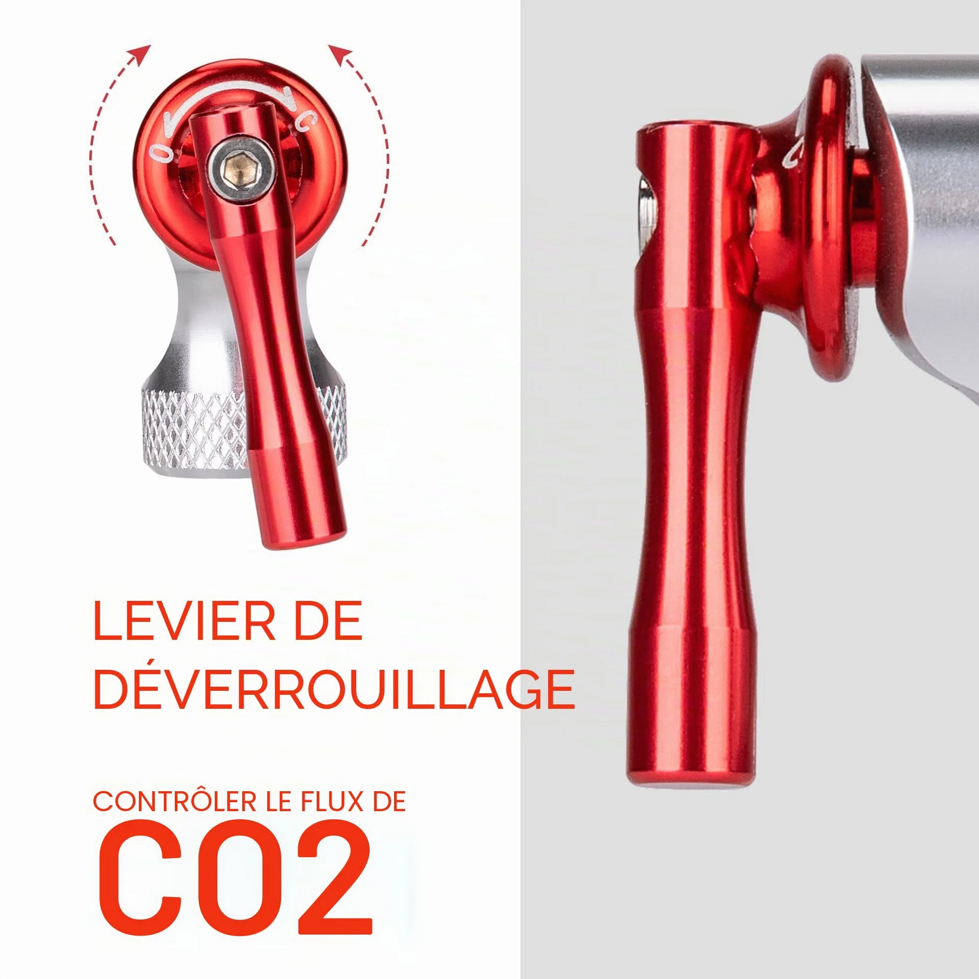 Kit de Gonfleur CO2 Vélo avec 6 Cartouches Filetées 16g/25g Compatible Presta Schrader