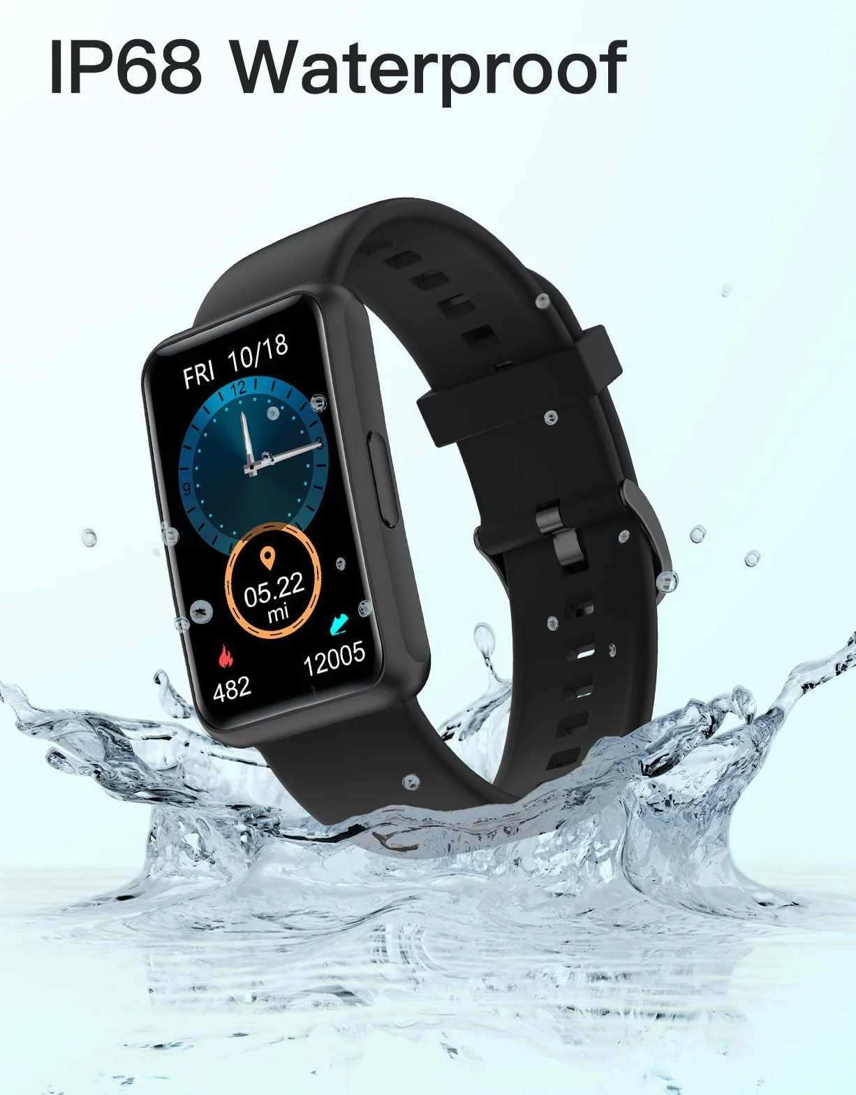 Montre Podometre Etanche IP68 1.47 Pouces Femme Homme Enfant Trackers d'Activité Sport Course à Pied Marche KM Calories Sommeil Chronometre Minuteur