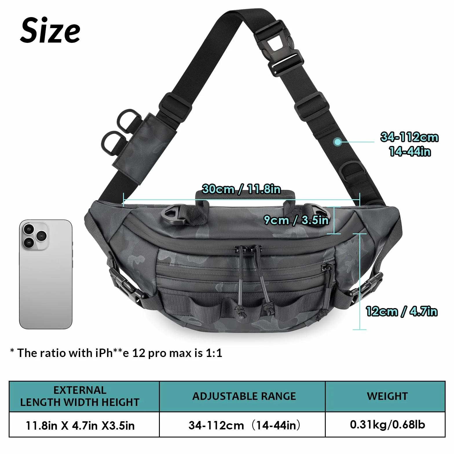 THKFISH Sac Banane de Pêche Étanche Homme Femme Portable Pêche à la Mouche