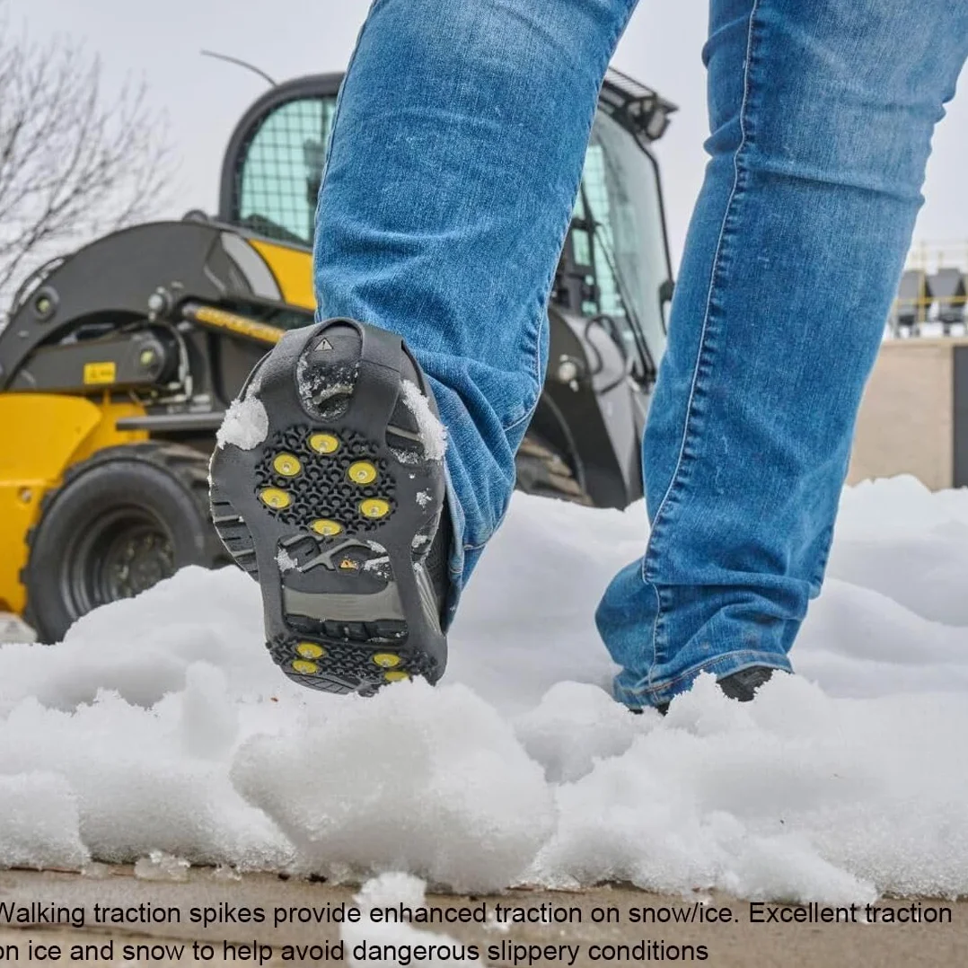 Crampons Antidérapants Remplaçables pour Chaussures, Grips à Glace, Pointes en Acier Inoxydable, Neige et Glace Randonnée Hiver (Taille L)
