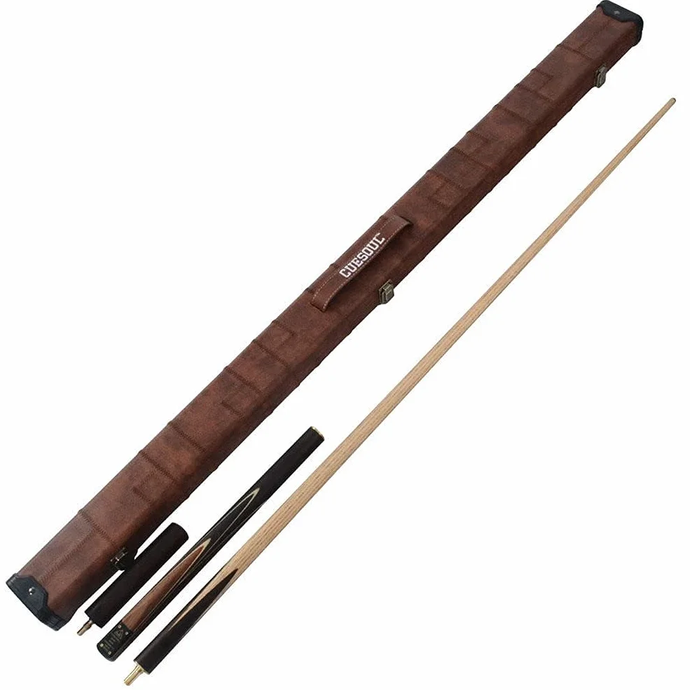 CUESOUL Queue de Snooker Classique 57 pouces 18 oz Palissandre 3/4 Joints Étui Similicuir Embout 9,5 mm