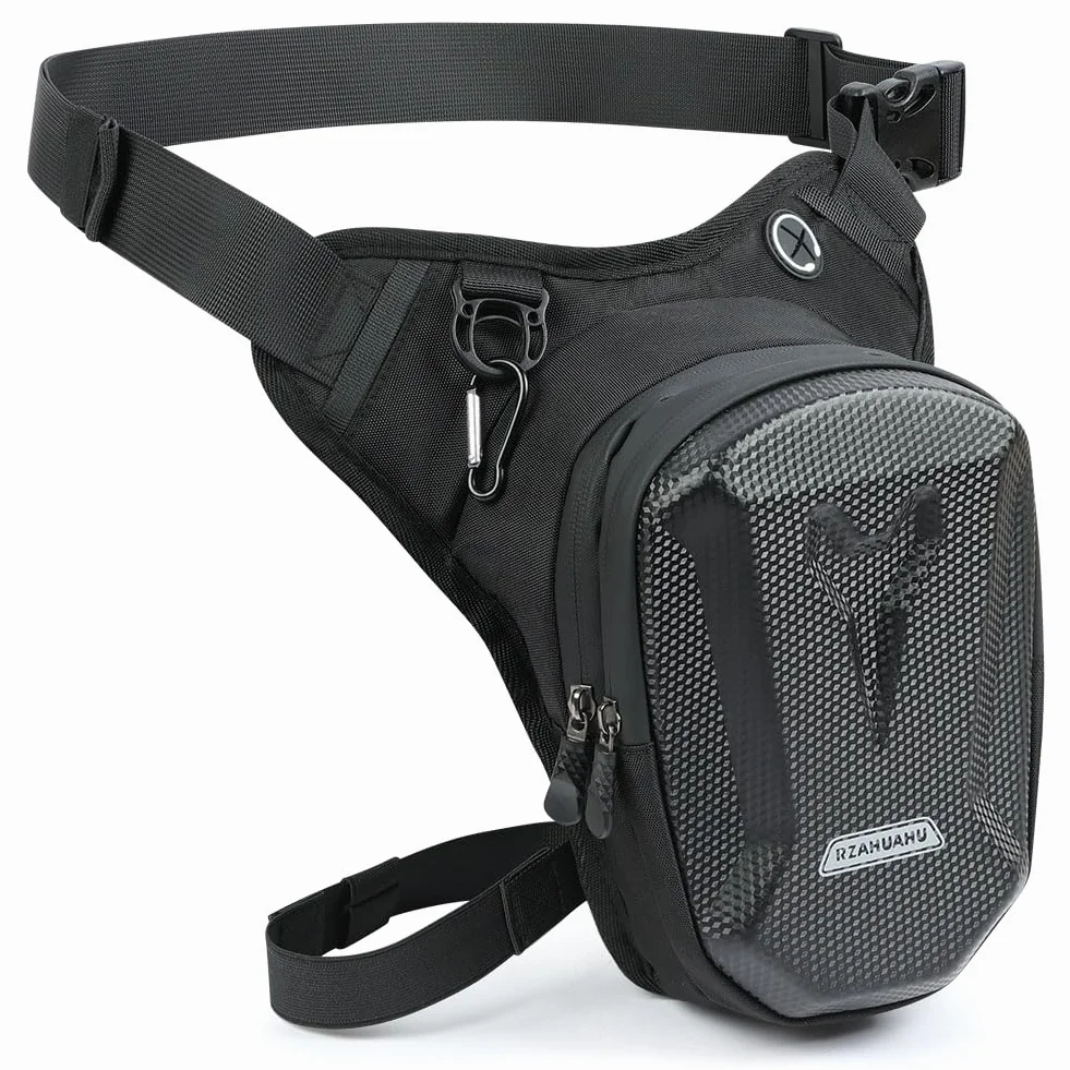 Flintronic Sacoche de Jambe Moto, Sac de Jambe Tactique, Leg Bag en Coque EVA, Multifontion Moto Poche Jambe, Imperméable, avec Sangle de Jambe Amovible, pour Cyclisme, Course, Randonnée