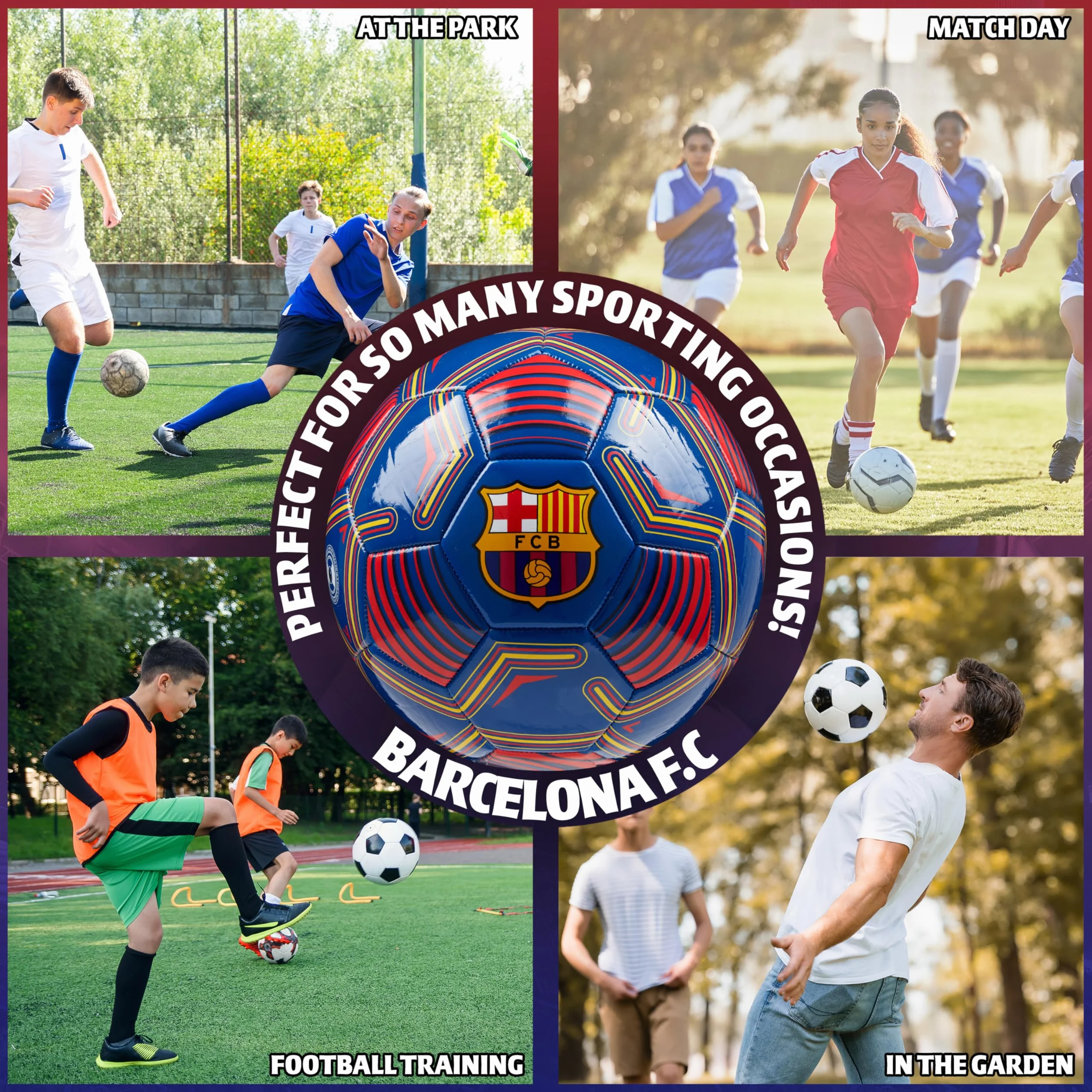 FC Barcelona Ballon de Foot Officiel Club Taille 3 Bleu Rouge