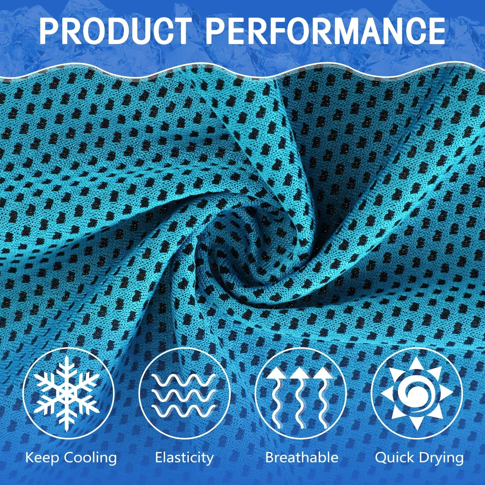 Lot de 30 Serviettes rafraîchissantes 101,6 cm x 30,5 cm,Tour de Cou rafraîchissant,Douces et Respirantes,en Microfibre,pour Le Sport (Yoga,Course à Pied,Gym,Camping,Fitness) (Aqua)