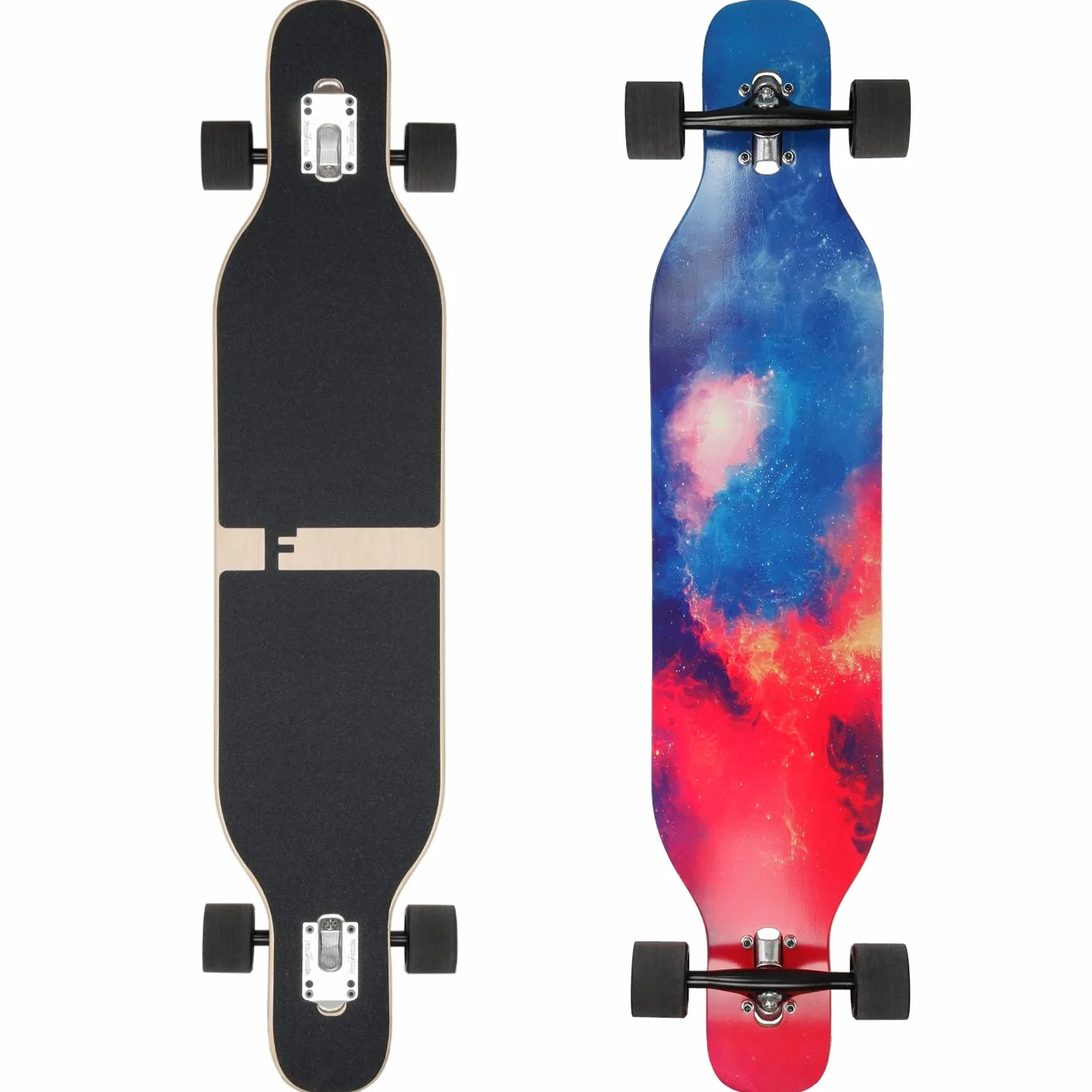 FunTomia Longboard 2 niveaux flexibles Skateboard Drop Through Cruiser Roulement à billes Mach1 Speed Outil en T
