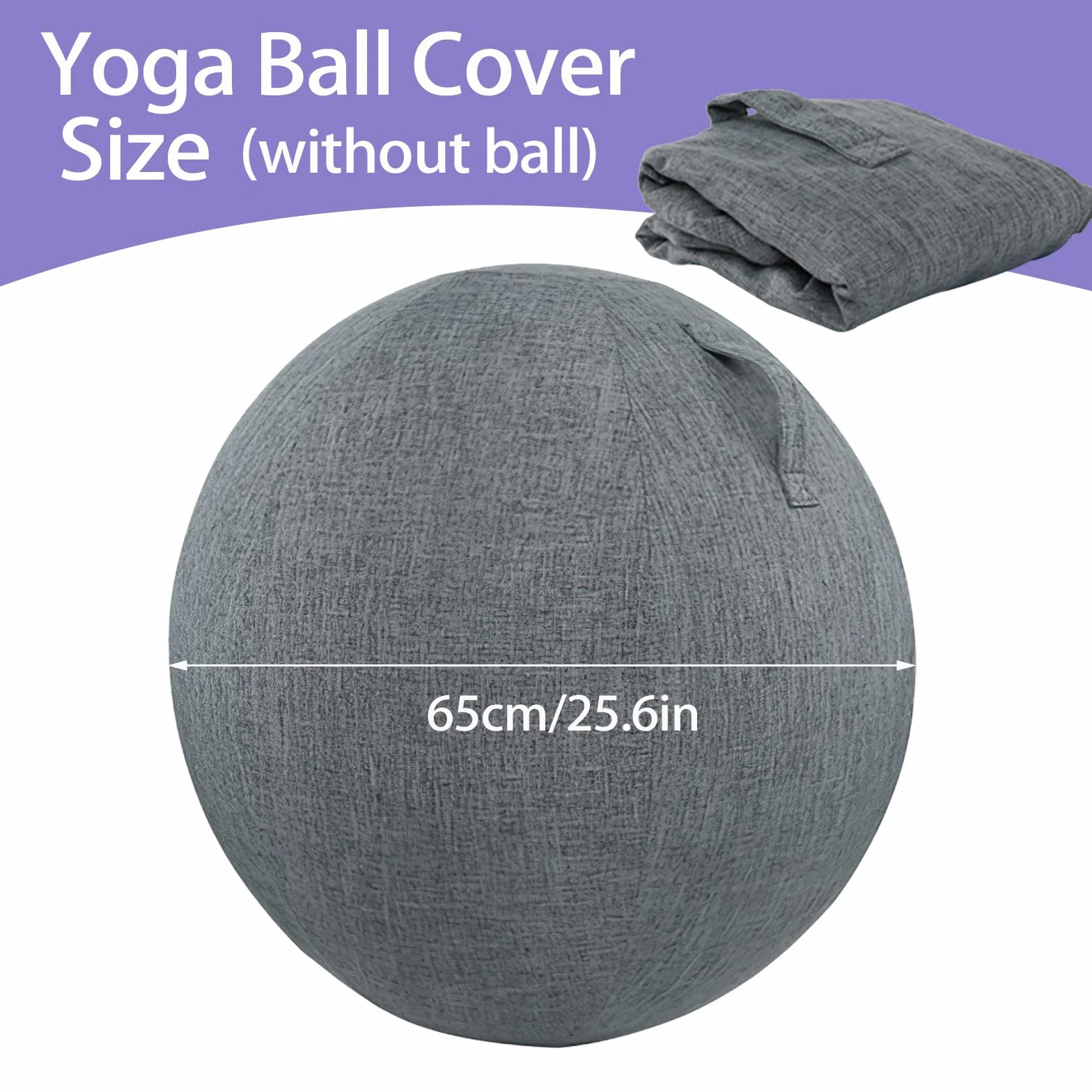 Housse de ballon de gymnastique 55-75 cm pliable en tissu pour fitness pilates yoga