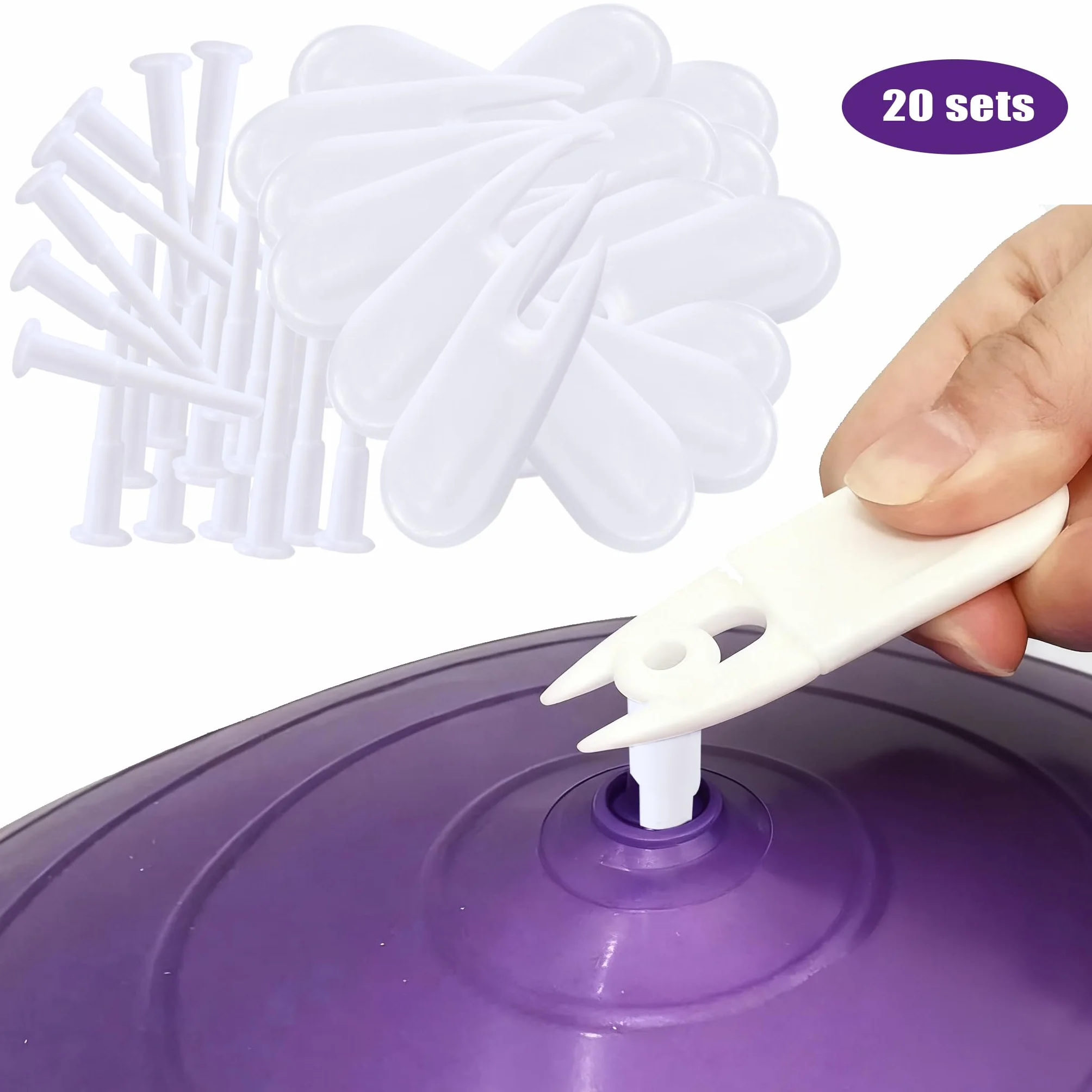 Kit de Remplacement de Bouchon de Ballon d'exercice 40 Pcs Gym Ball Plug Adaptateur de Prise d'air