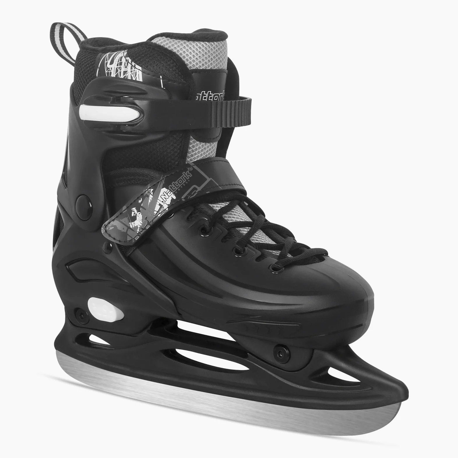 Nattork Patins à glace 4 tailles réglables pour enfants garçons filles, patins à glace amusants pour débutants, pour l'extérieur, protection dure douce et confortable pour les enfants, les adolescents