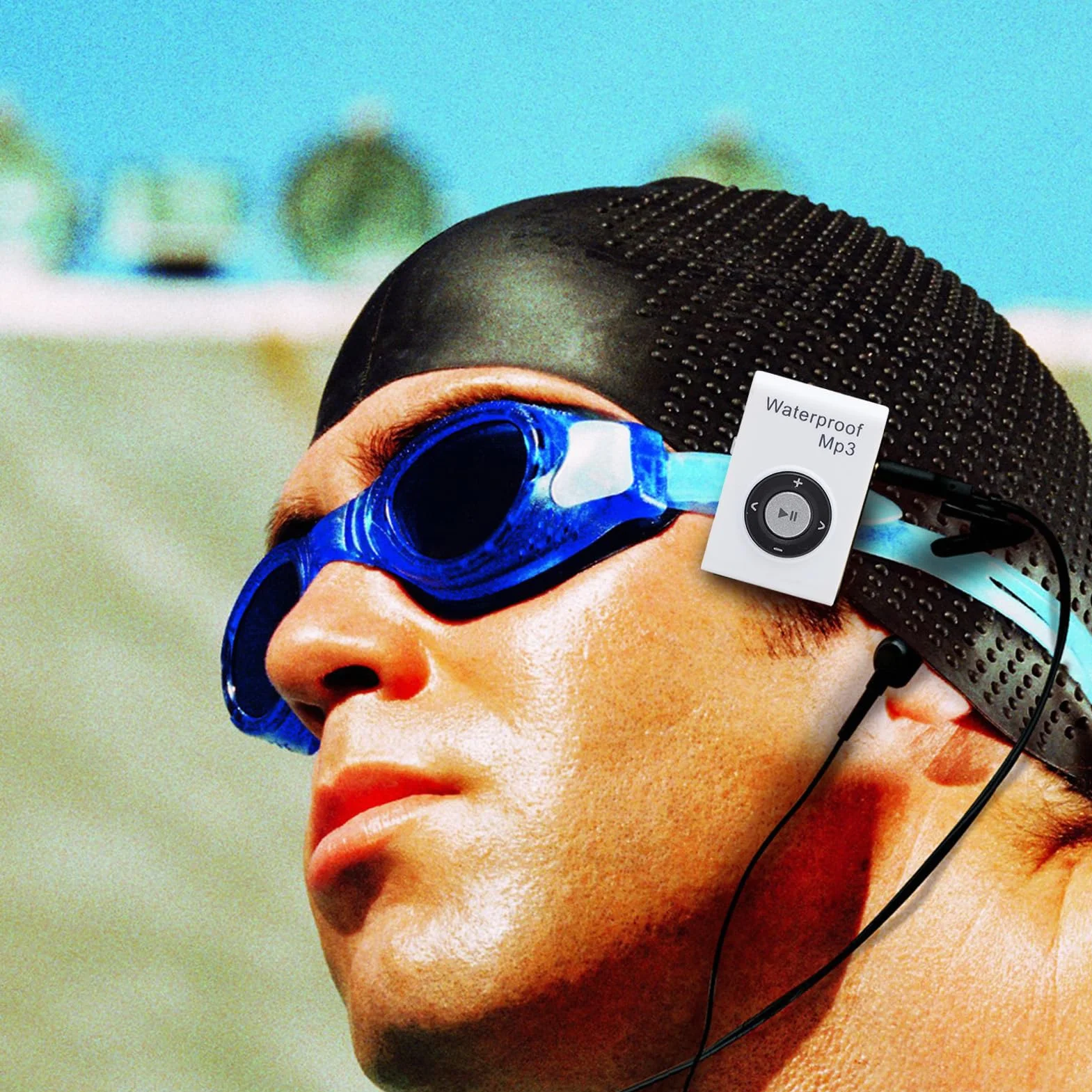 Lecteur Mp3 Imperméable IPX8, Lecteur de Musique avec Clip Arrière, intégré à 8 Go de Mémoire, Mp3 sous-Marin avec Casque pour Surf, Sports Natants, Course (White)
