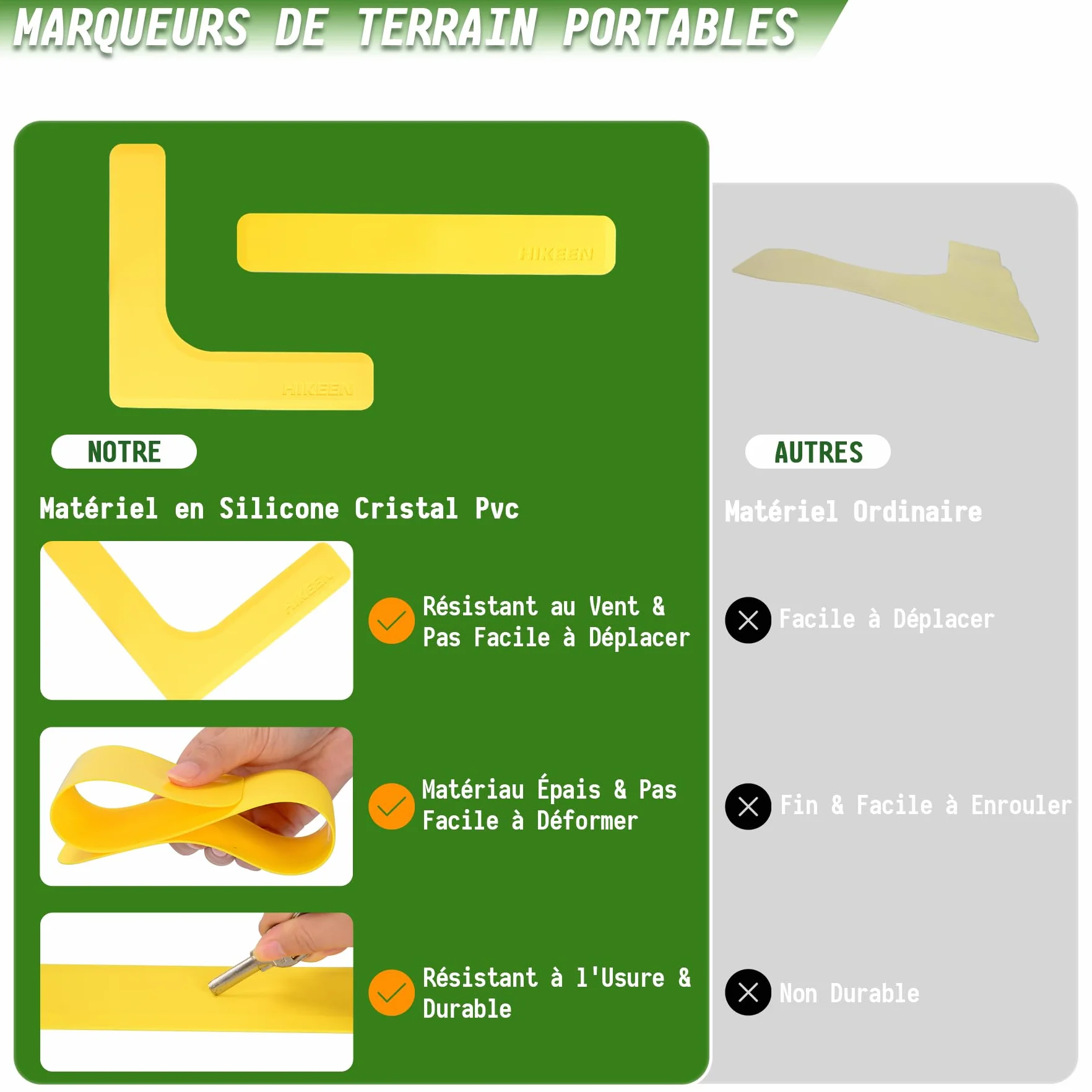 BOOSTEADY Kit Marqueurs Terrain Pickleball, Lot de 28 Marqueurs Lignes Résistants au Vent