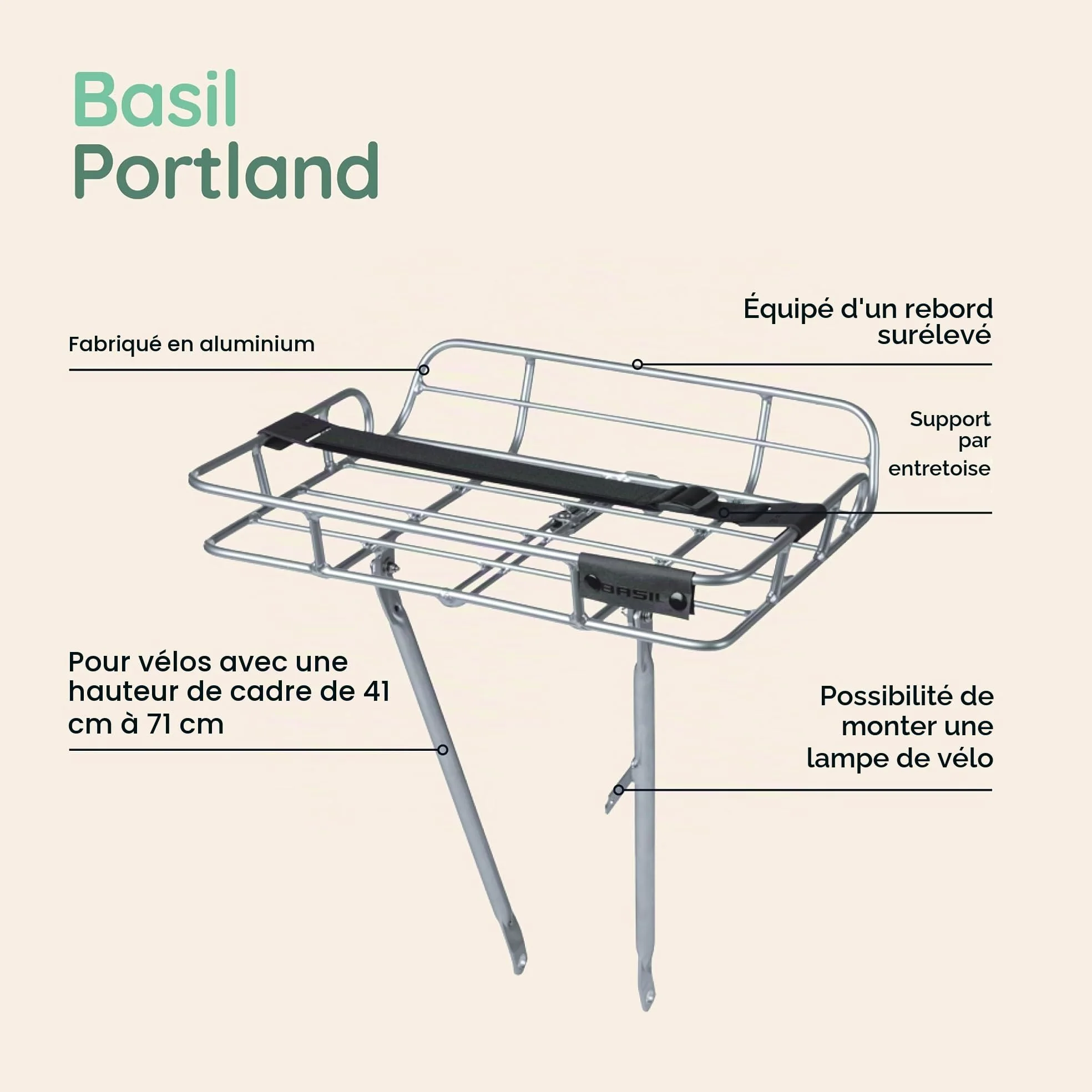 Basil Gepäckträger Portland for VR Schwarz, 26´´-28´´
