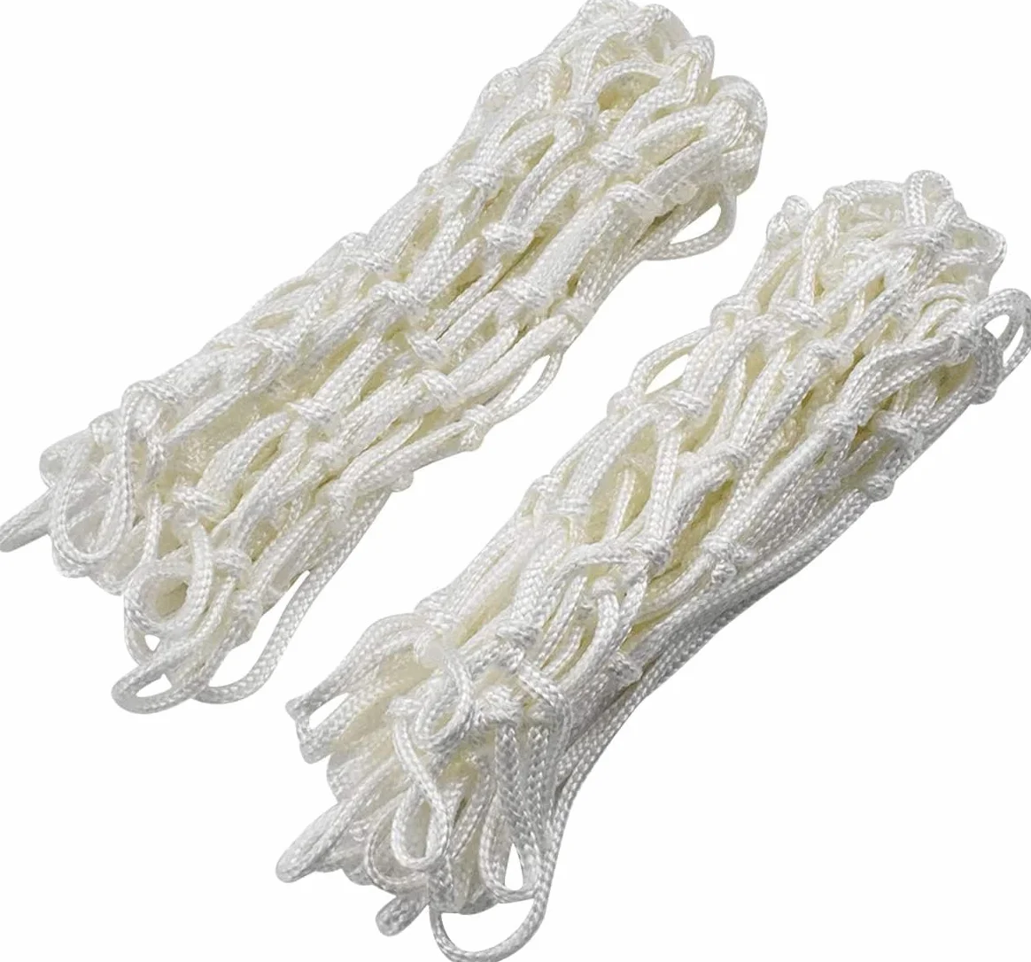 Lot de 2 filets de basket-ball de rechange robustes pour panier standard 12 boucles intérieur extérieur blanc