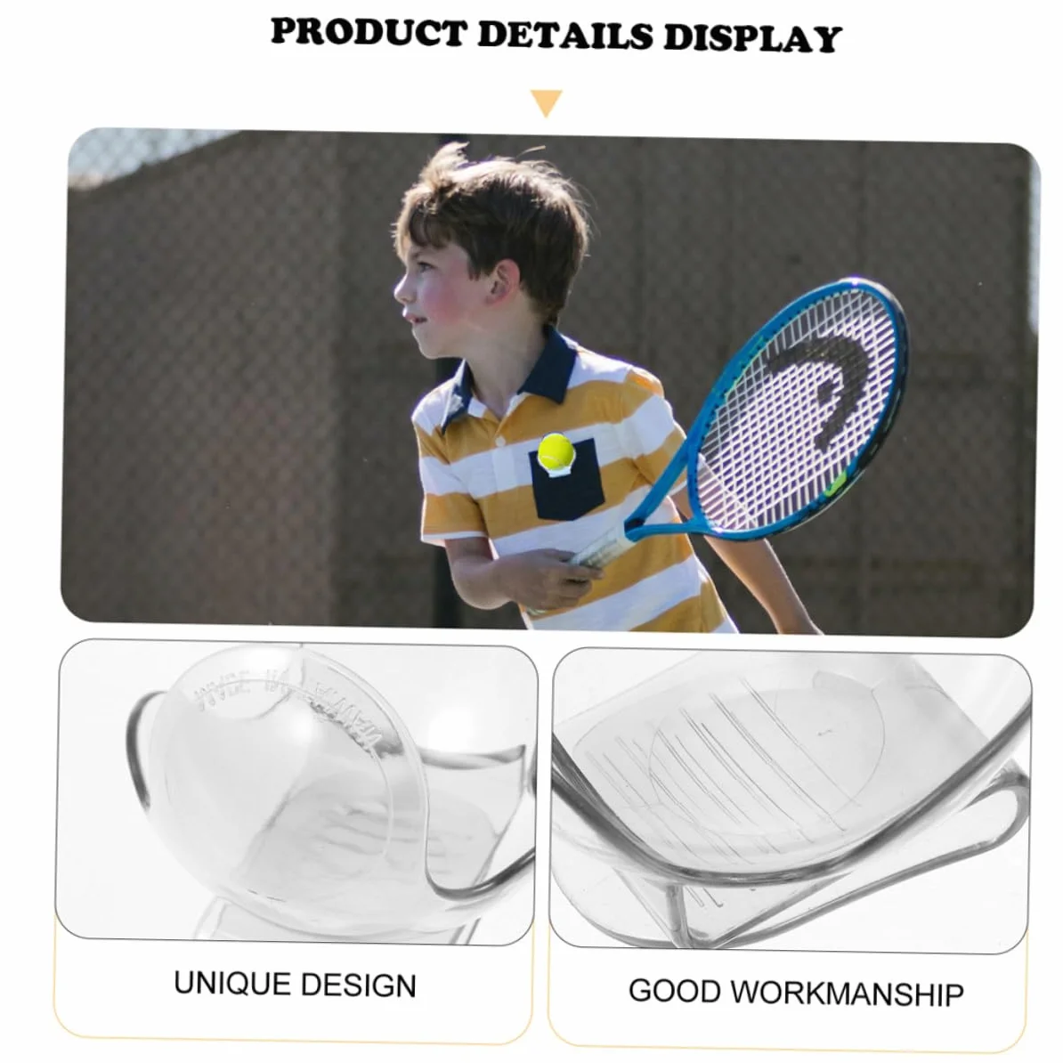 Alasum Porte-balles de Tennis Clip Ceinture Transparent en Abs Support Portable pour Balles Universelles