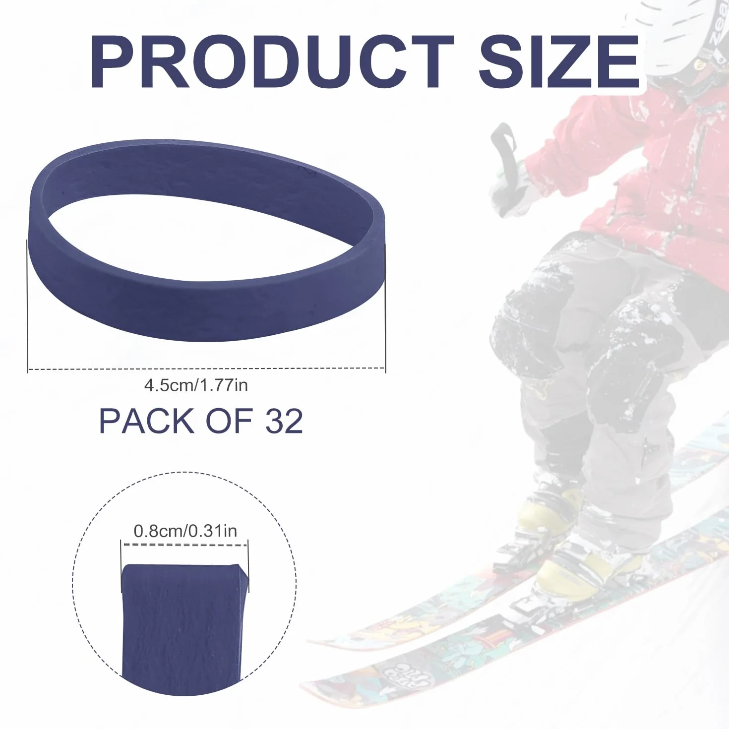 Band de Frein de Ski, 32pcs Retenues de Freins de Snowboard Bande de Caoutchouc