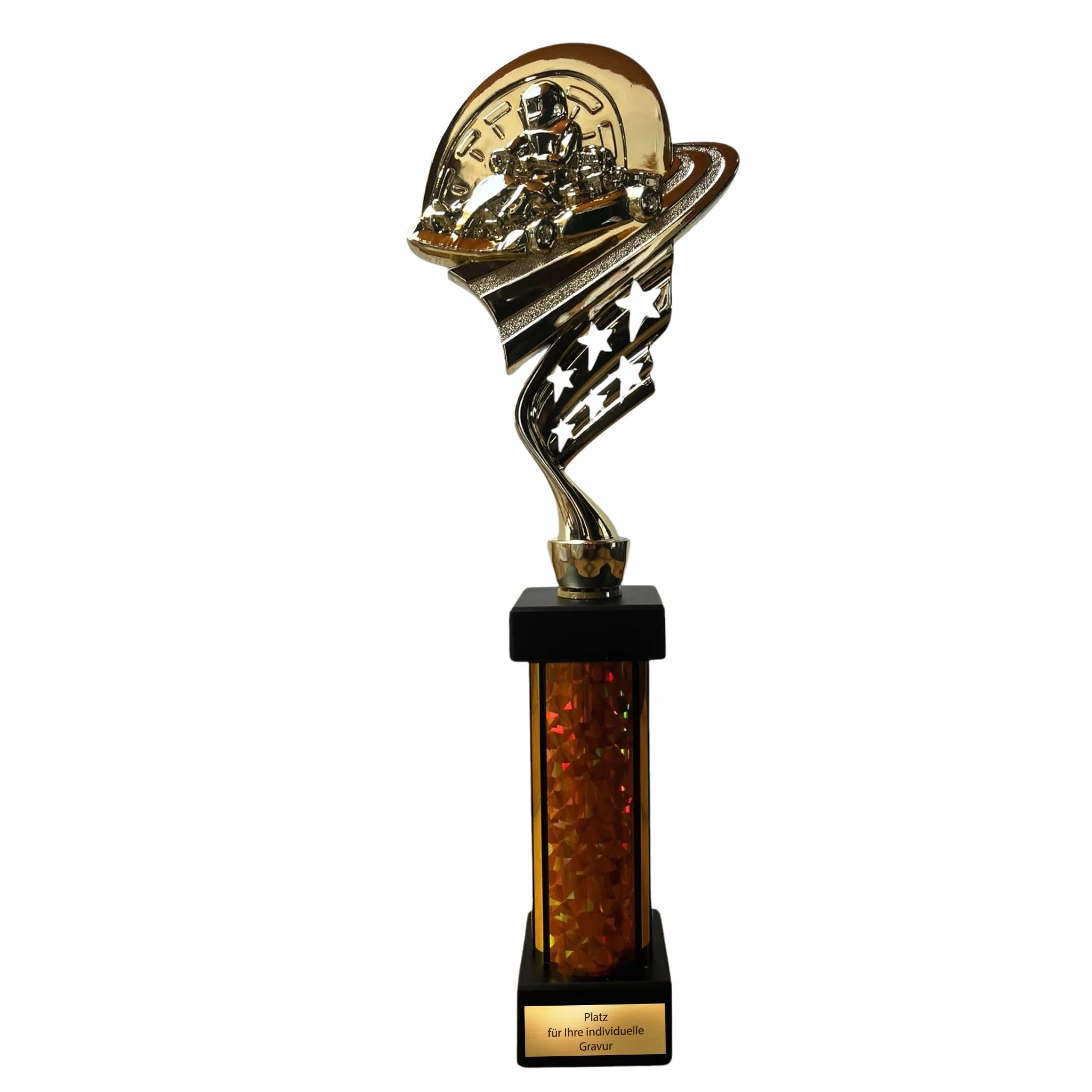 eberix Trophée de kart automobile avec gravure au choix – Trophée de kart Racing – Coupe de vainqueur pour les courses et les compétitions de sport automobile – Personnalisable