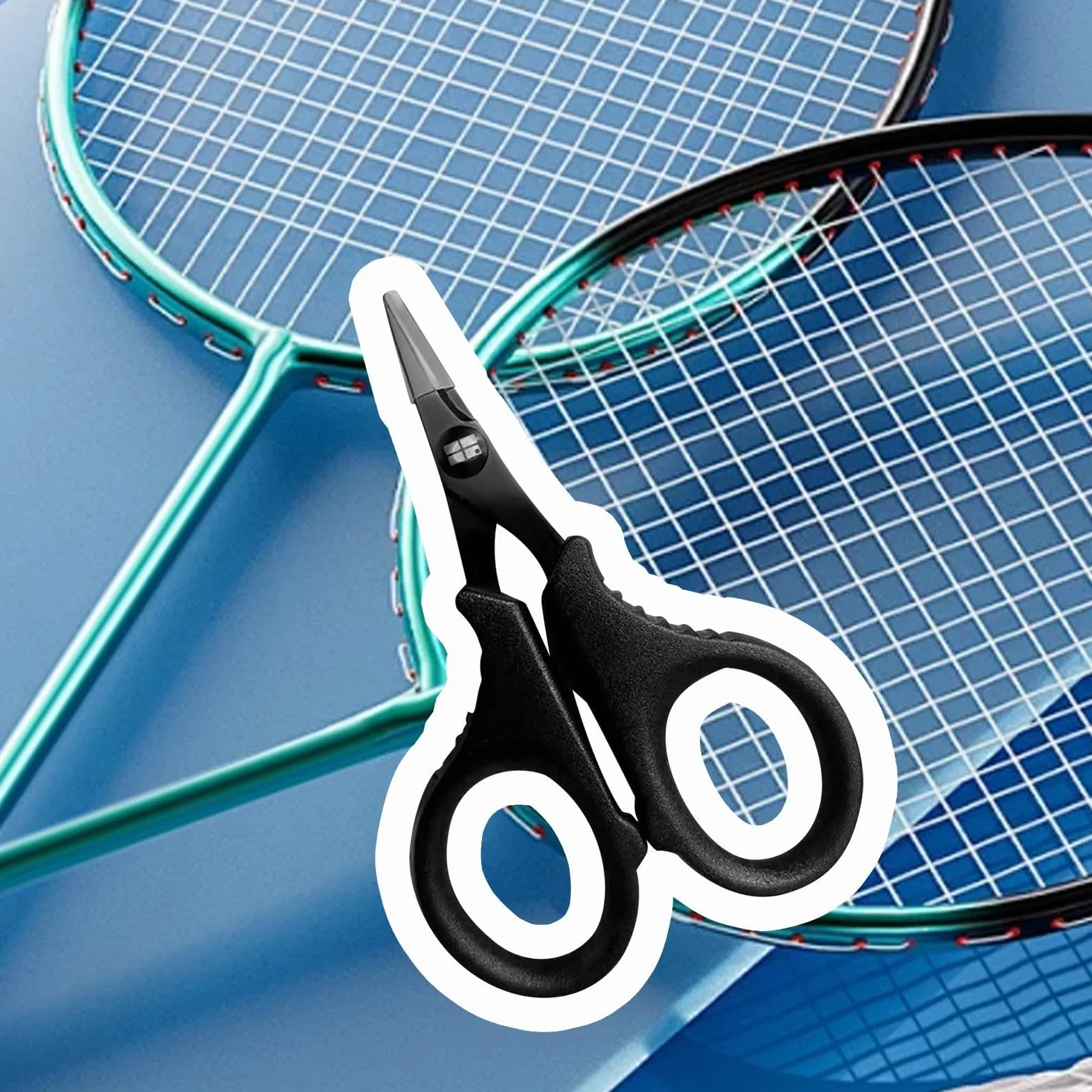 LOVIVER Ciseaux pour Corde de Badminton, Acier Inoxydable, Ciseaux Coupe-Robuste Noir
