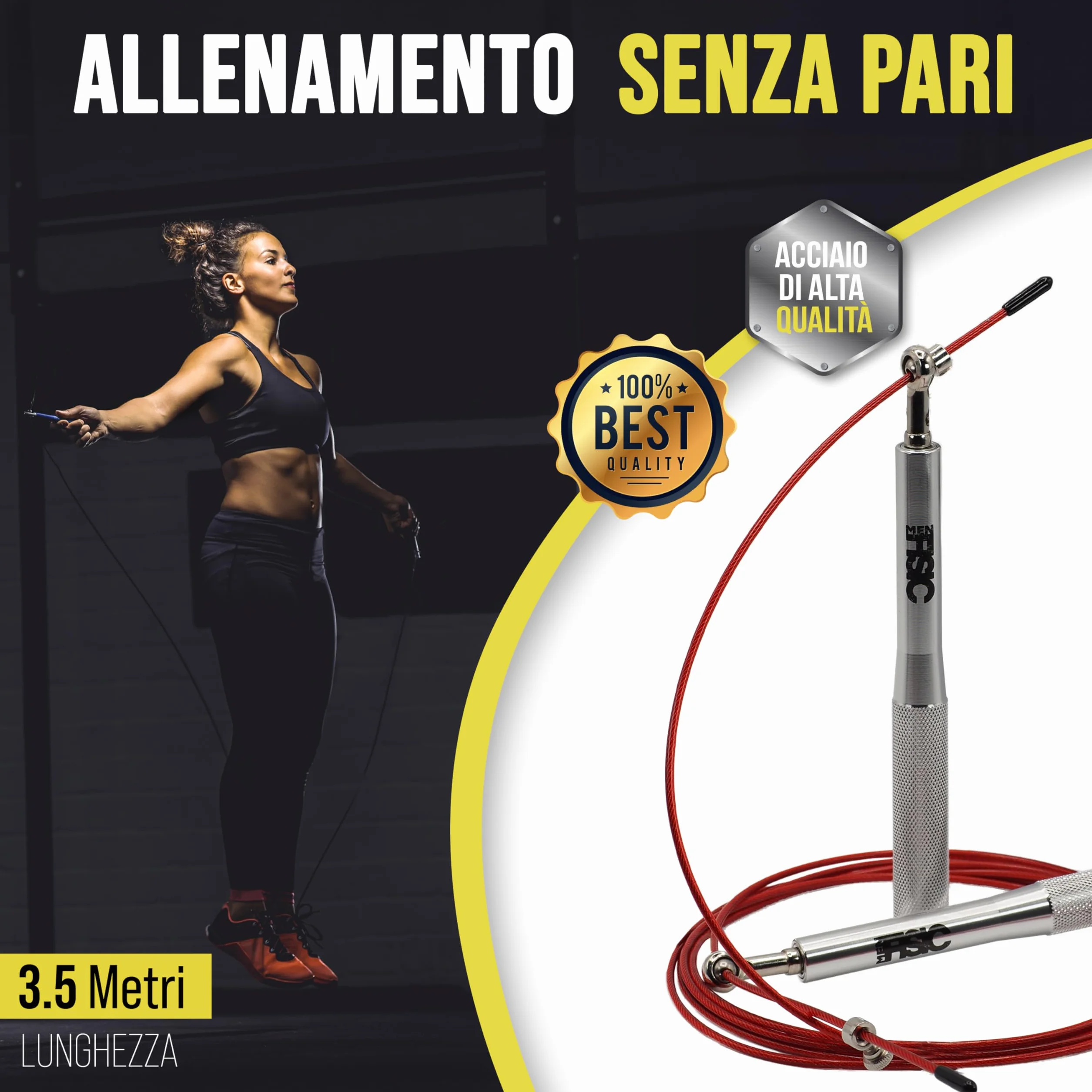 Corde à Sauter Réglable avec Roulements, Sport Fitness Cardio