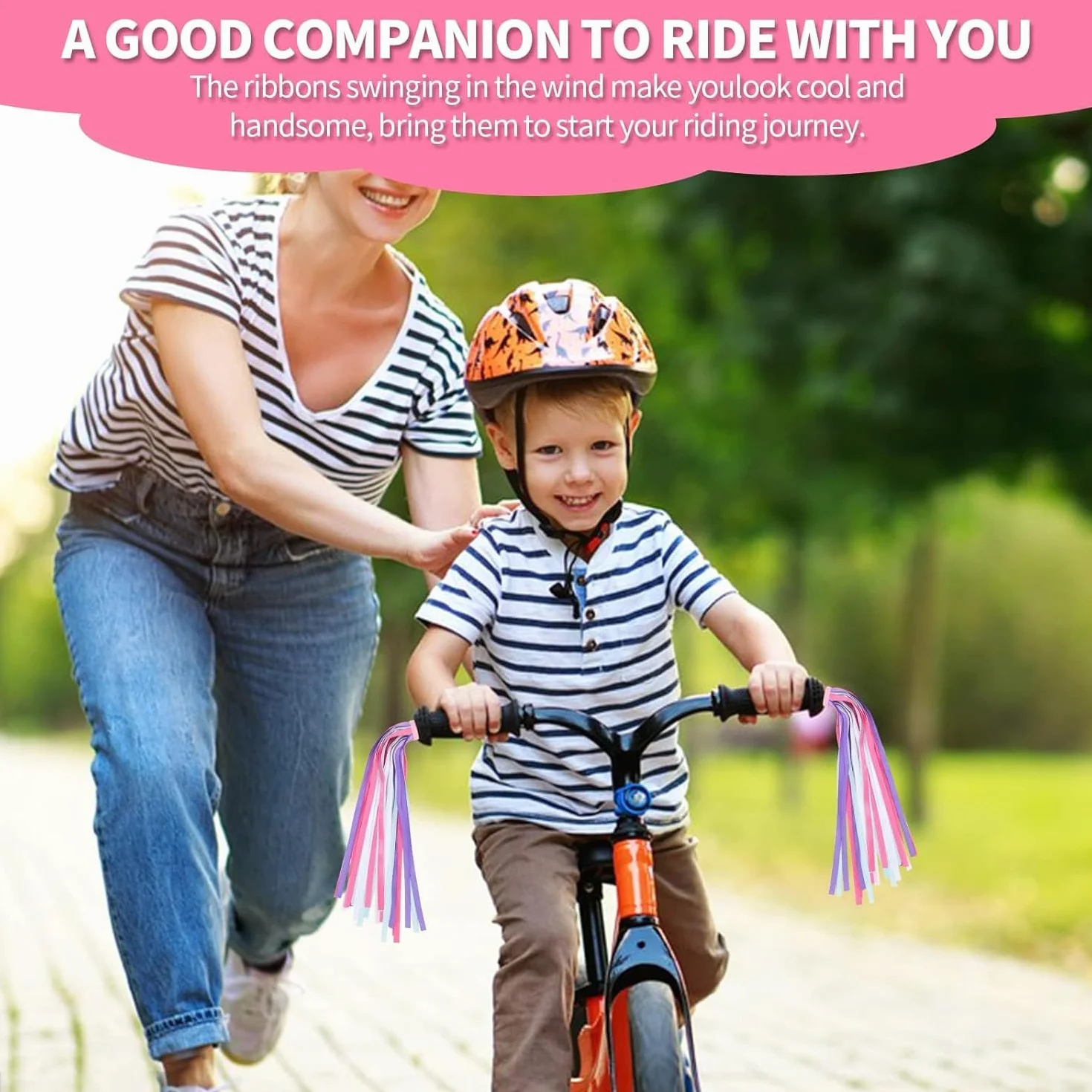 Rubans arc-en-ciel pour vélo enfants filles garçons trottinette accessoires