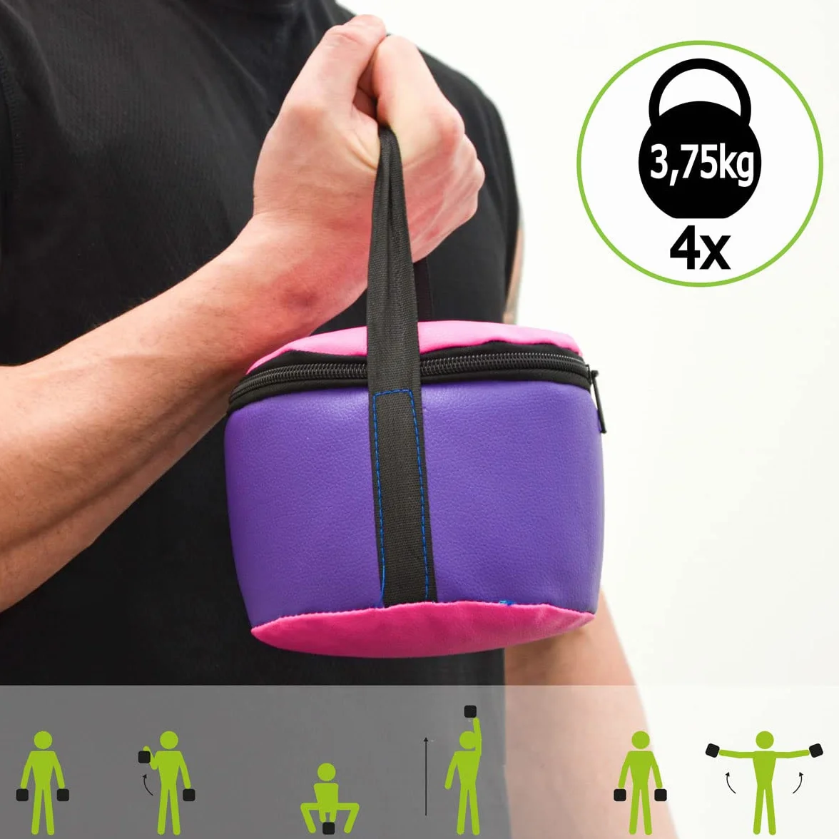 EYEPOWER Power Bag de Musculation 3,75-15kg 18x50cm Sac de Sable