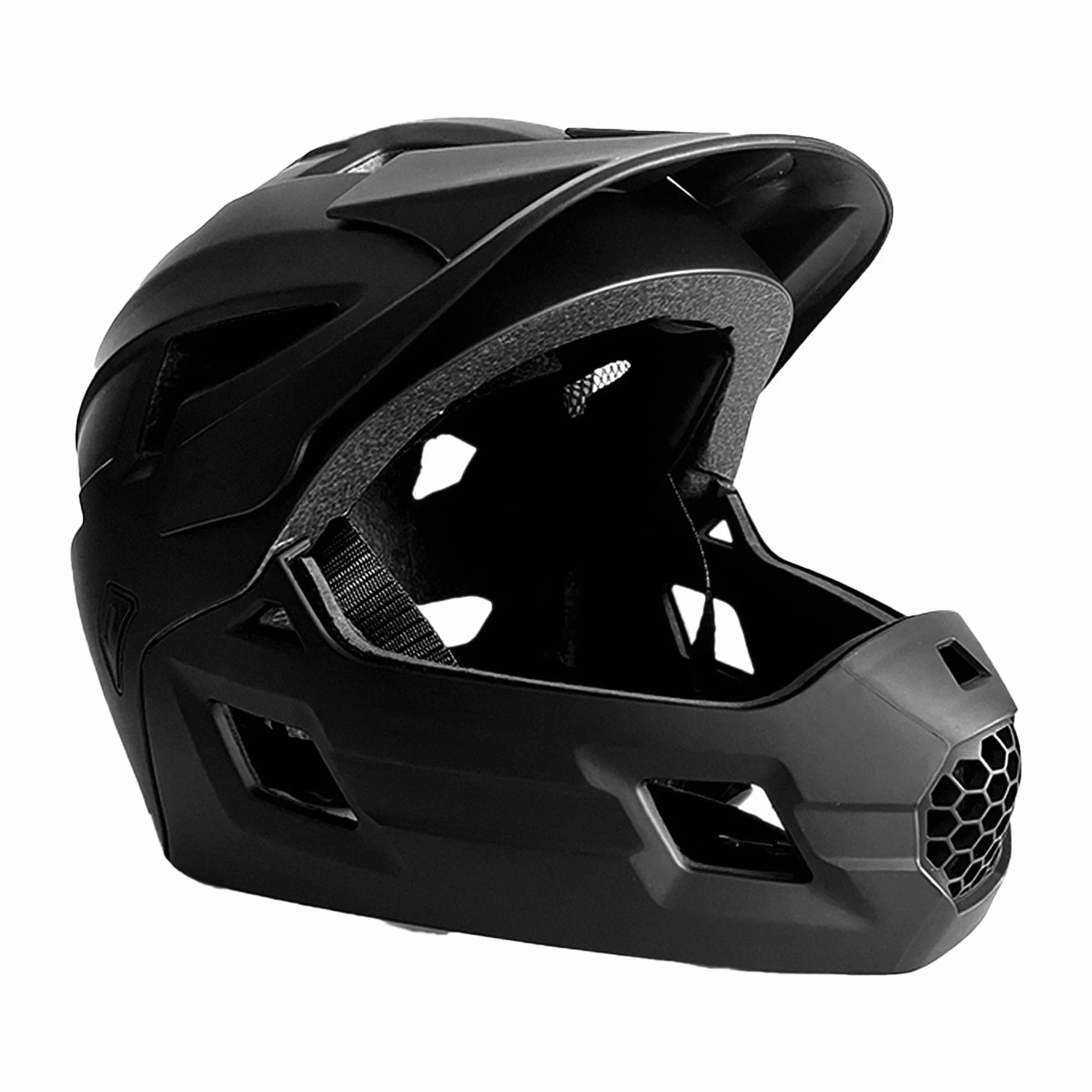 Crazy Safety Casque Vélo Intégral Noir Taille M 54-57 cm 2-en-1 avec mentonnière Amovible pour VTT BMX Skateboard