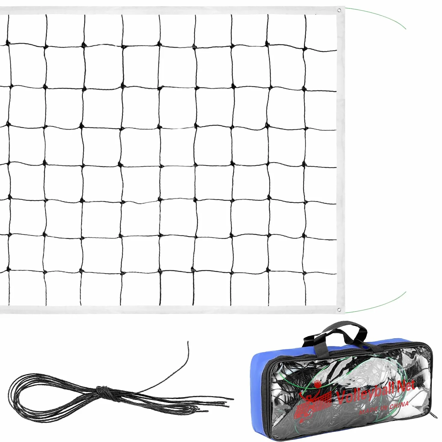 QWORK Filet Pliable de Volleyball Taille Standard pour Plage Intérieur Extérieur avec Sac de Transport