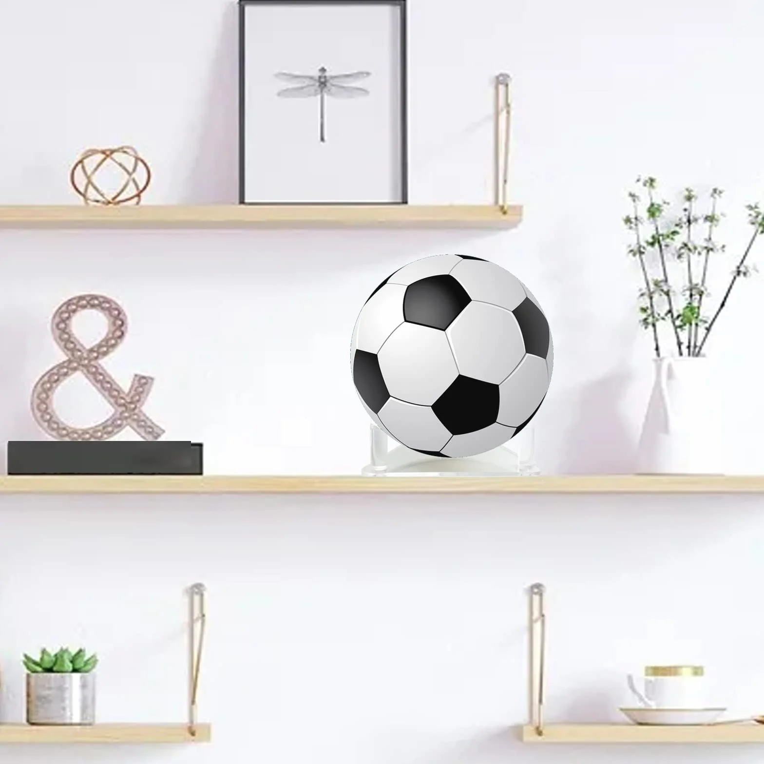 Acrylique Support de Football, Présentoir à Billes pour Basketball Football Volleyball Rugby (Transparent)
