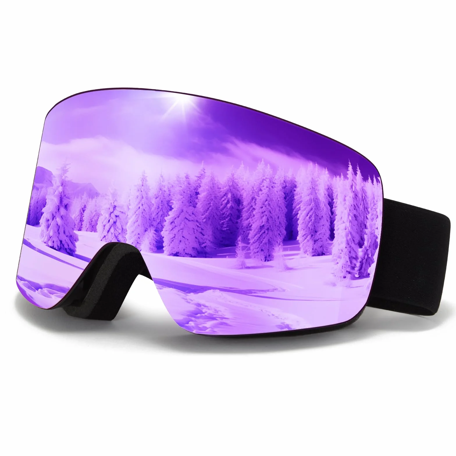 Masque de Ski YH227 OTG Ajustables Anti-UV Anti-Buée Lunettes de Snowboard pour Hommes Femmes