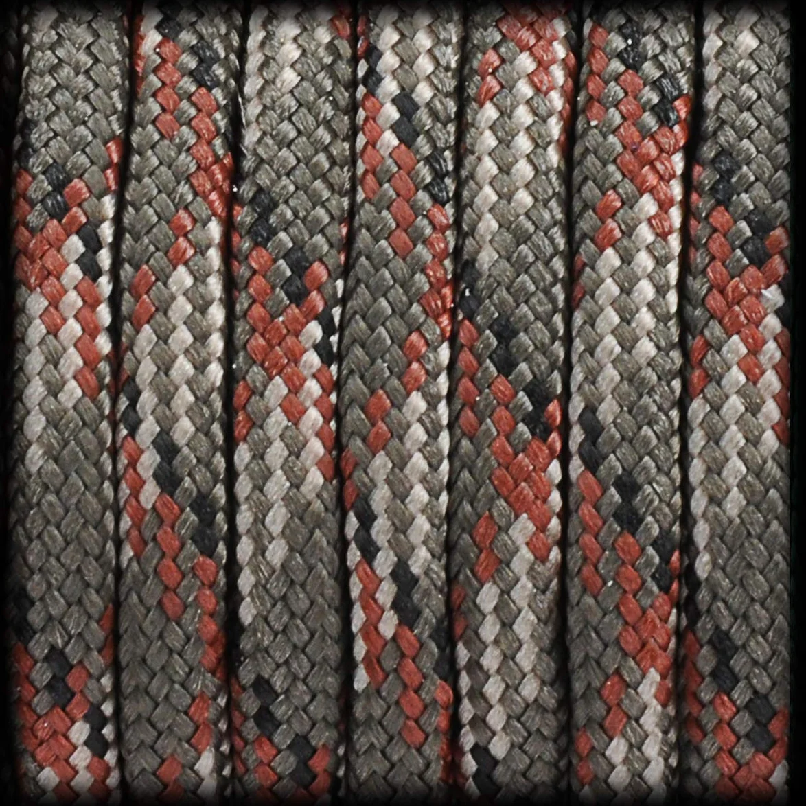 Corde Paracord 550 4mm 30m Camouflage Vert Marron Blanc 7 brins Noyau 250 kg 550 LB Camping Survie