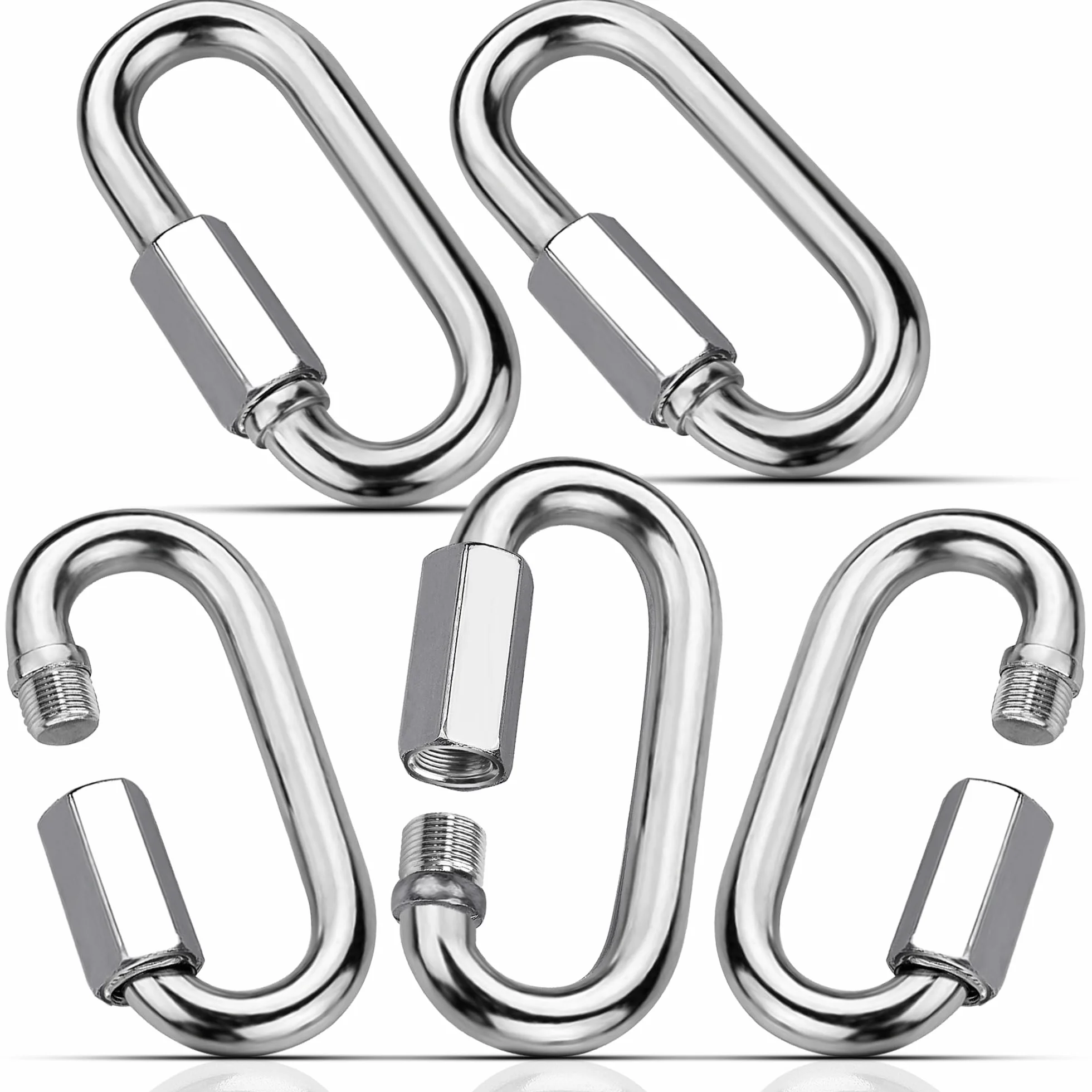 Maillon Rapide M6 V4A Mousqueton Vis Attache Rapide 5 Pièces pour Escursioni Pesca Campeggio