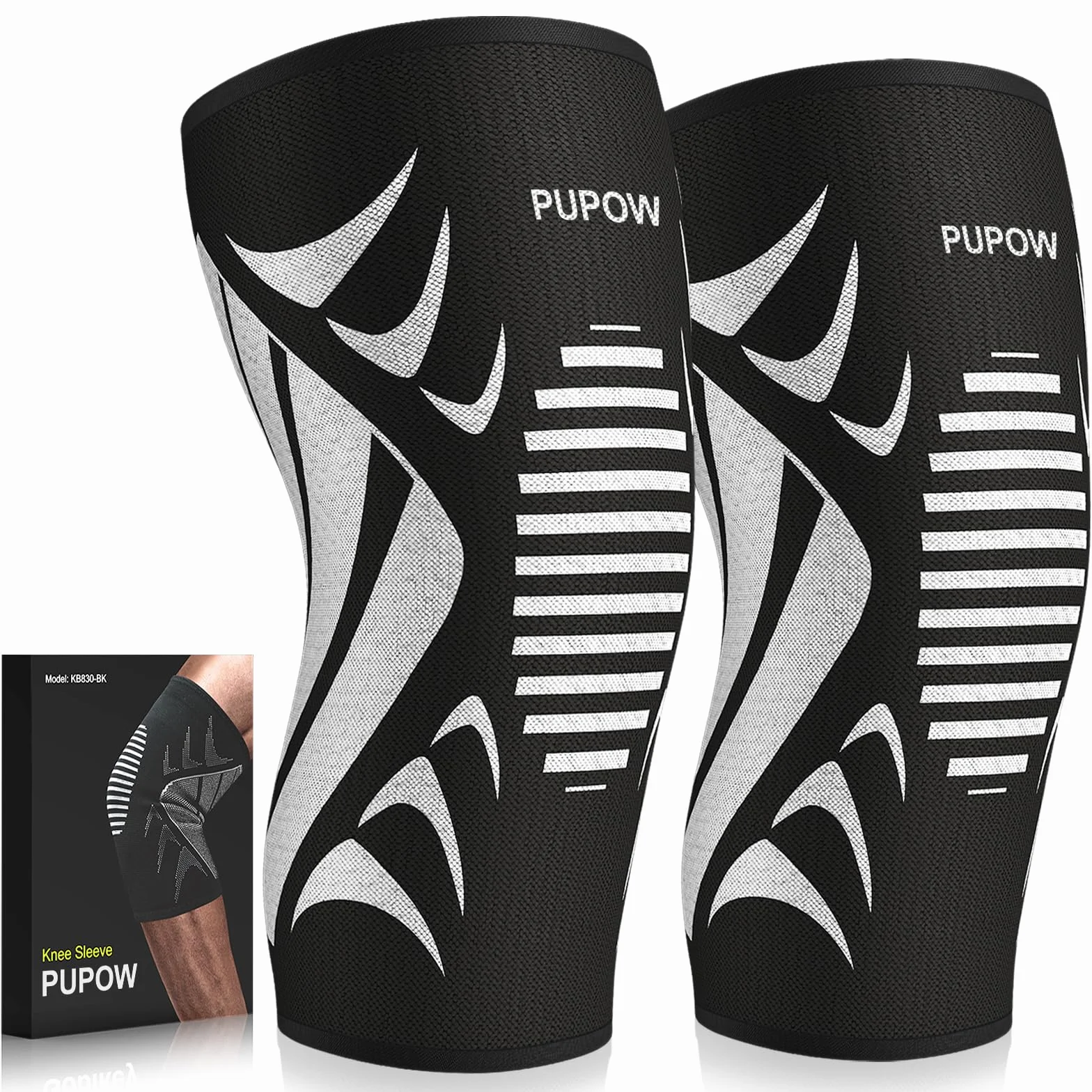 Genouillère Élastique Respirant Compression Sports Rotulienne Ligamentaire Arthrose Genou Volley-Ball Course L 42-47CM
