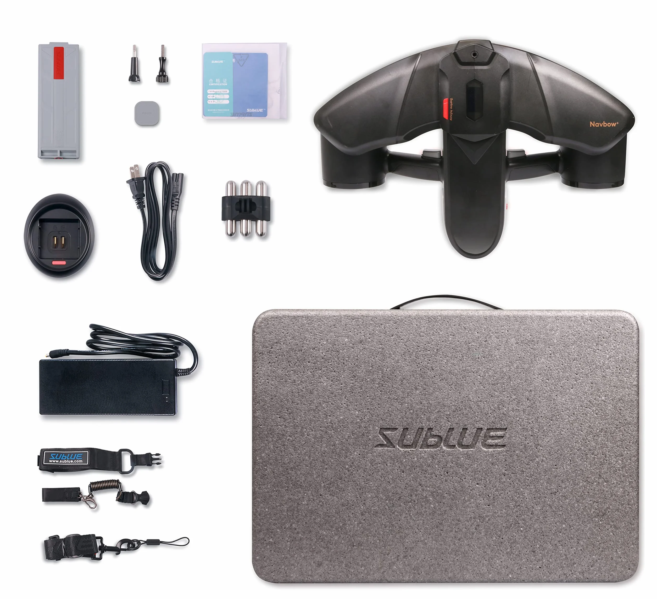 Sublue NAVBOW+ Scooter sous Marin 7,2 km/h 40m 60 Min Phantom Grey