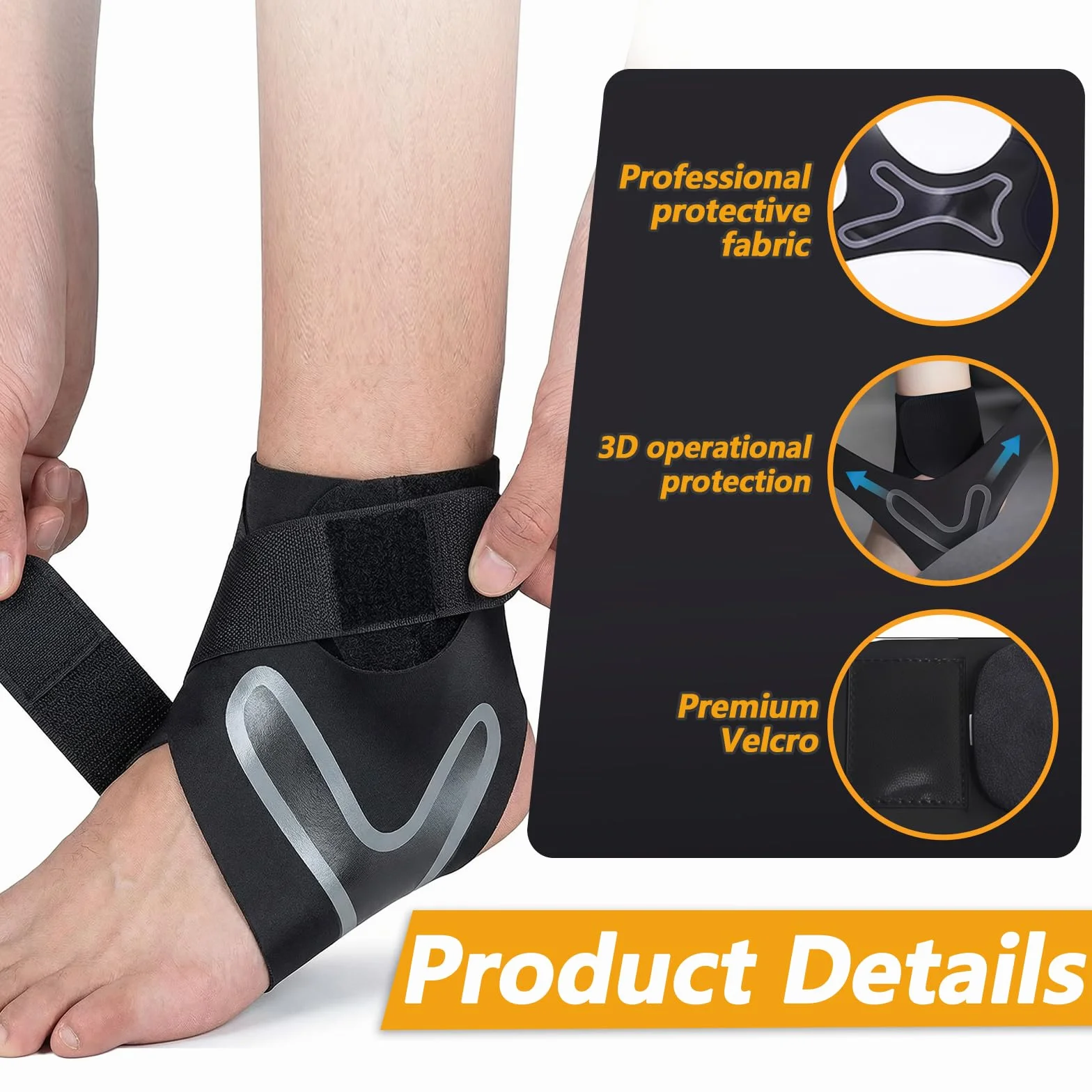 Chevillère Entorse Sport Maintien, Bandage Pied Ajustable Compression Deux Pieds
