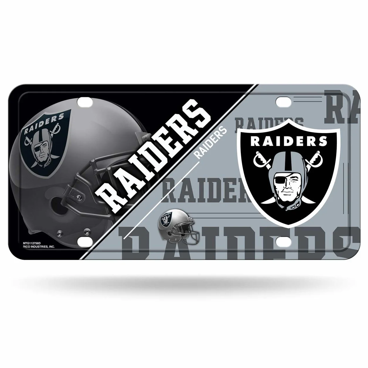 Rico Industries NFL Oakland Raiders Metal Plaque d'immatriculation, Team Couleur, Taille Unique