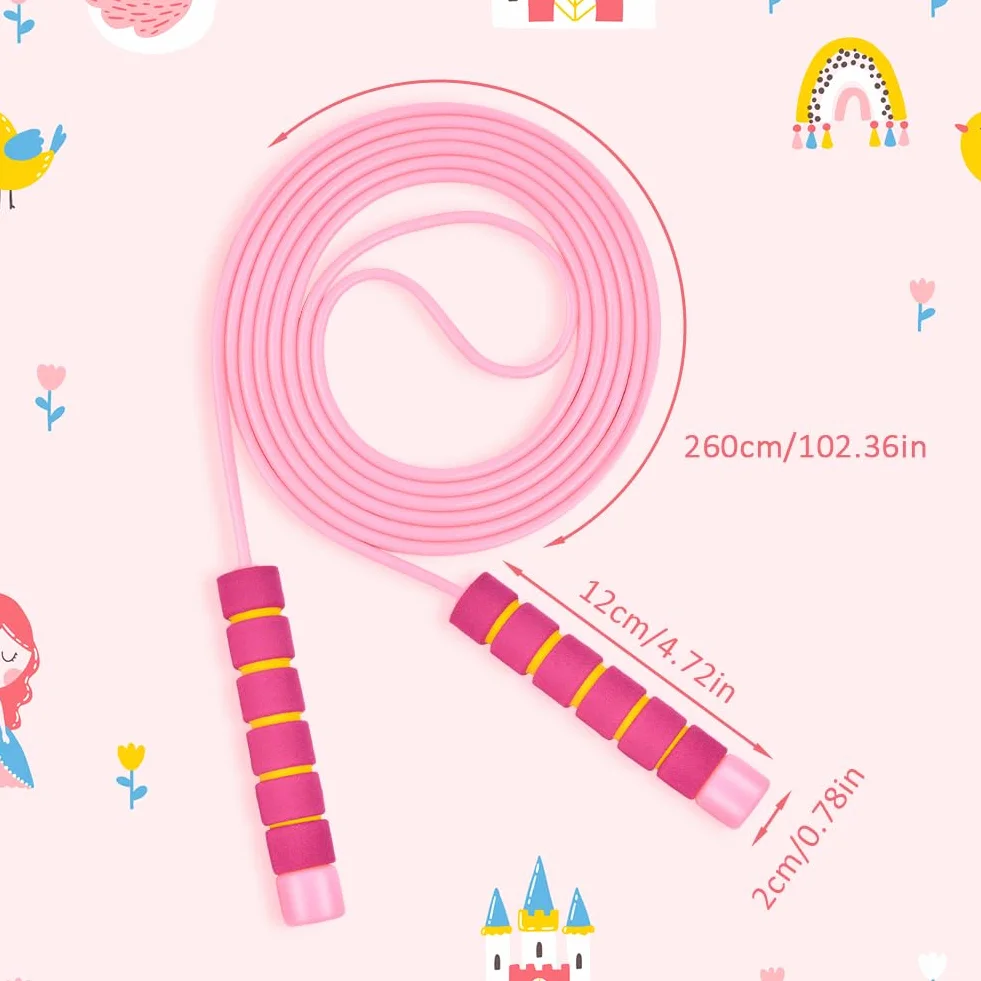 Flintronic Corde à Sauter Enfant Réglable 2.6M/2.8M Poignées Mousse Fitness