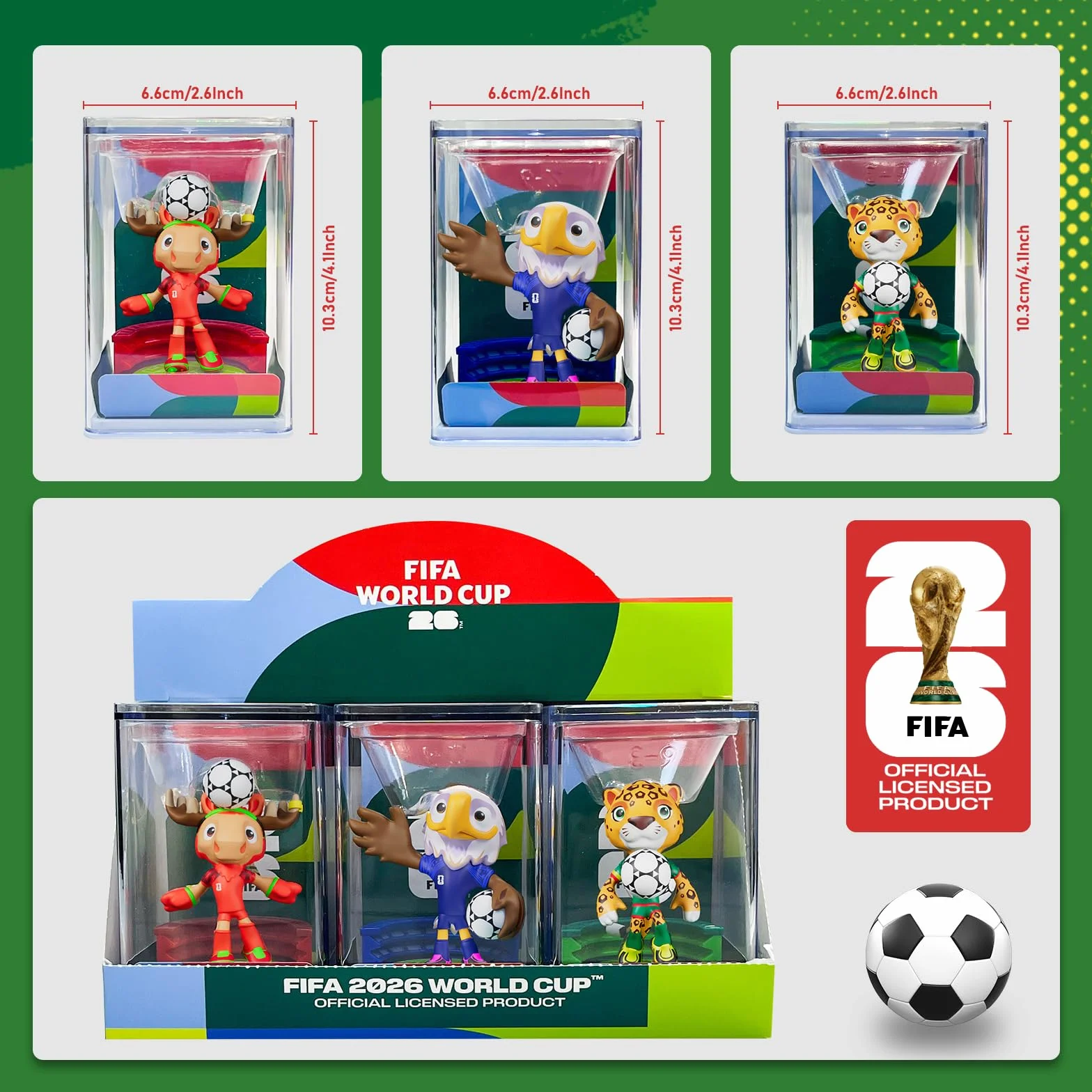 DICEKOO FIFA 2026 Coupe du Monde mascotte 7,6 cm figurine collection sous licence officielle
