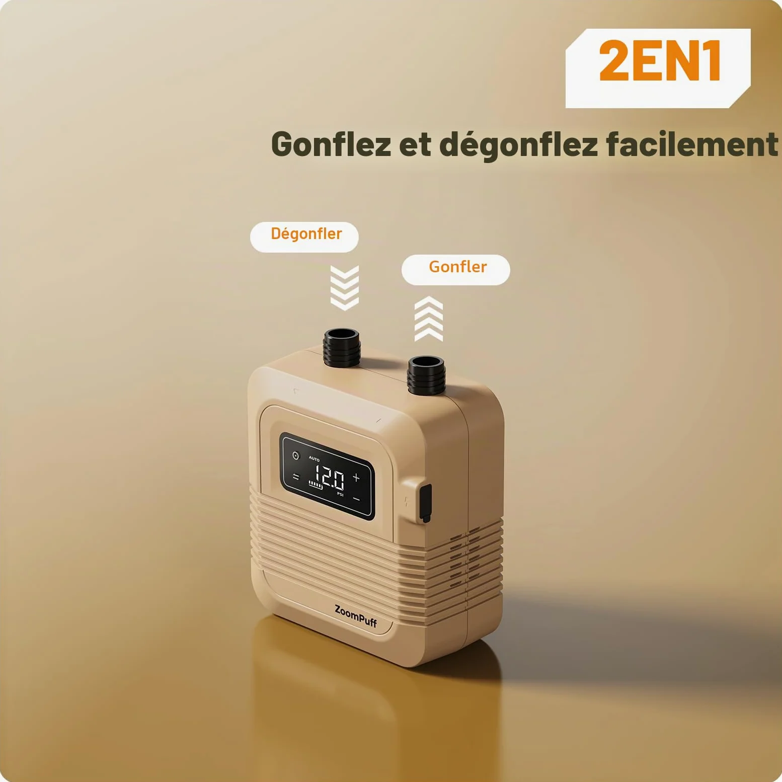 Pompe Sup électrique, Sup Rechargeable 20 PSI, gonflage Rapide | 5 min à 12 PSI, 1,14 kg légère, Batterie 38,48Wh, Gonflage/dégonflage double étage, 7 embouts, SUP, bateaux, kayaks