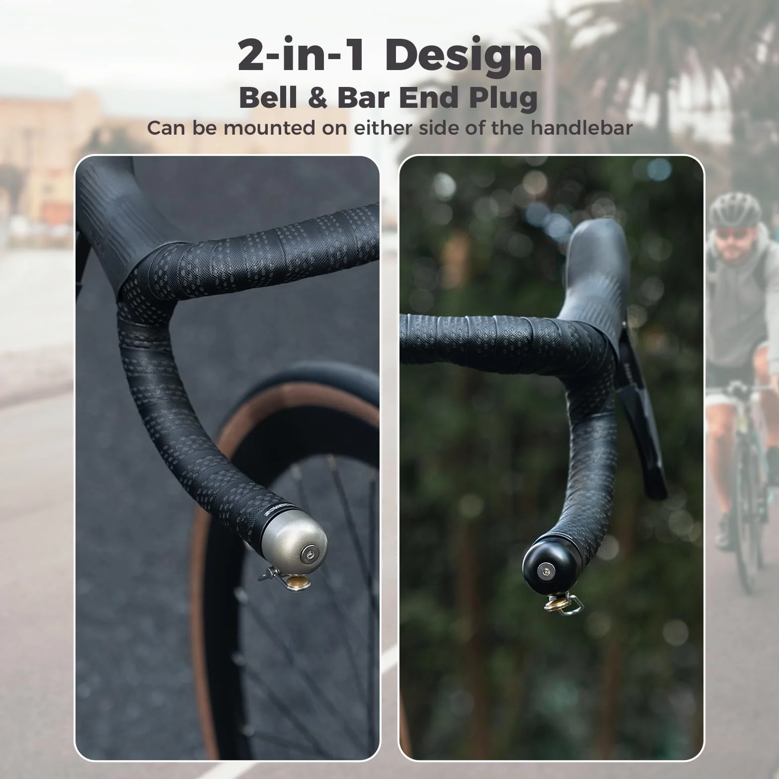 ROCKBROS 2in1 Sonnette de Vélo Klaxon 80dB pour Guidon 22,2mm Étanche