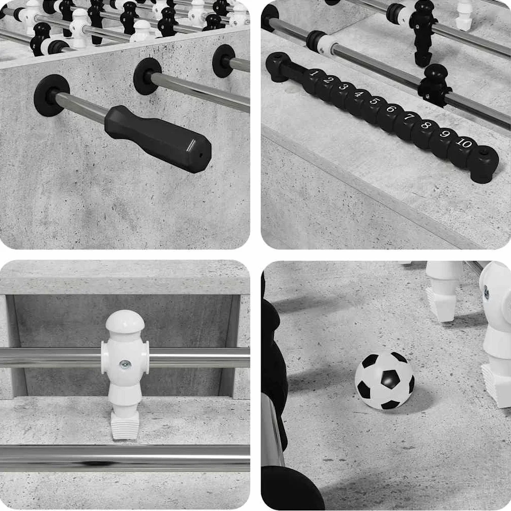 vidaXL Table de Foosball Gris Béton 146,5 x 74 x 85 cm, Table de Baby-Foot rectangulaire Moderne, idéale pour Vos soirées en Famille, résistante et Parfaite pour s'amuser à l'intérieur