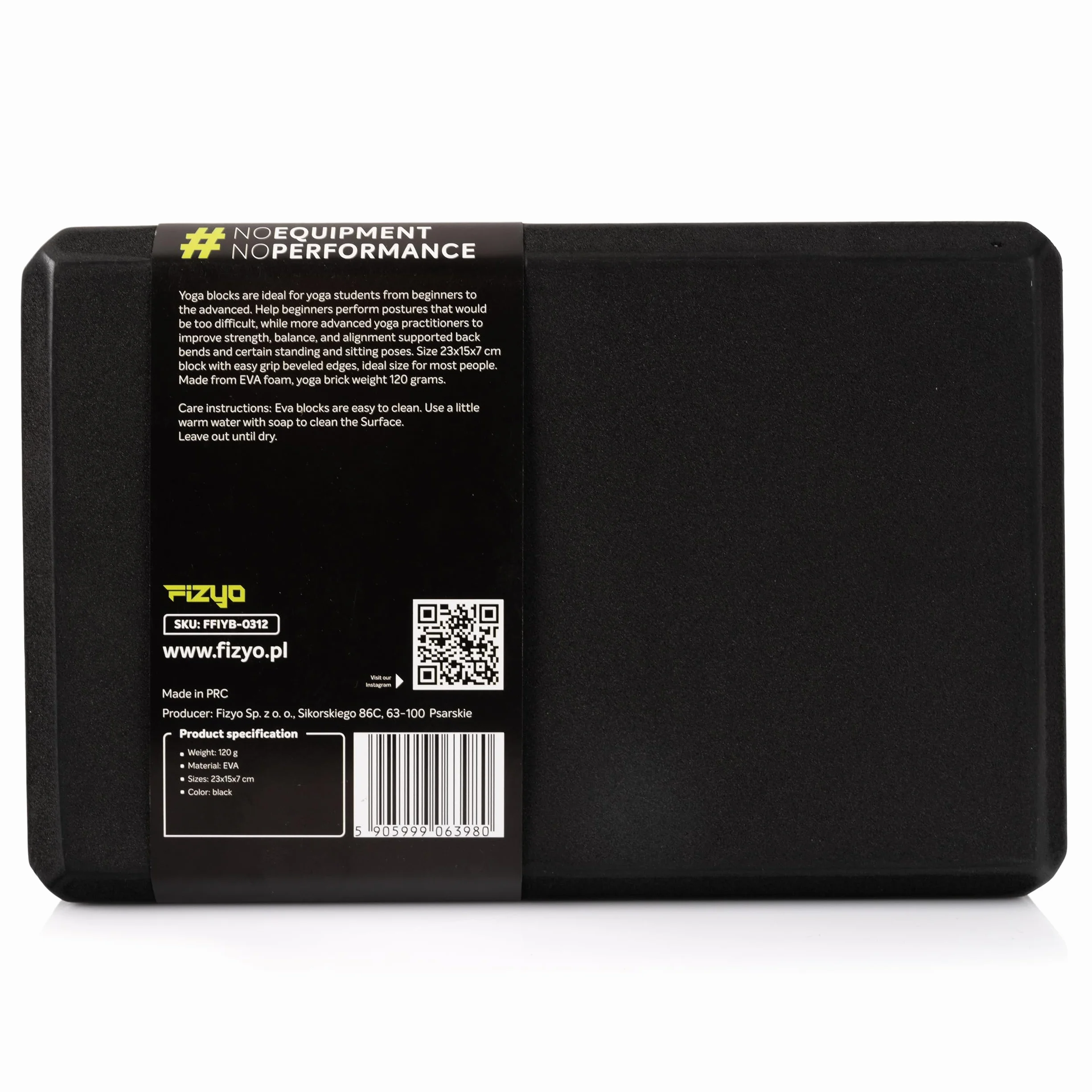 Bloc de yoga antidérapant en mousse EVA pour fitness Pilates 23x7x15 cm