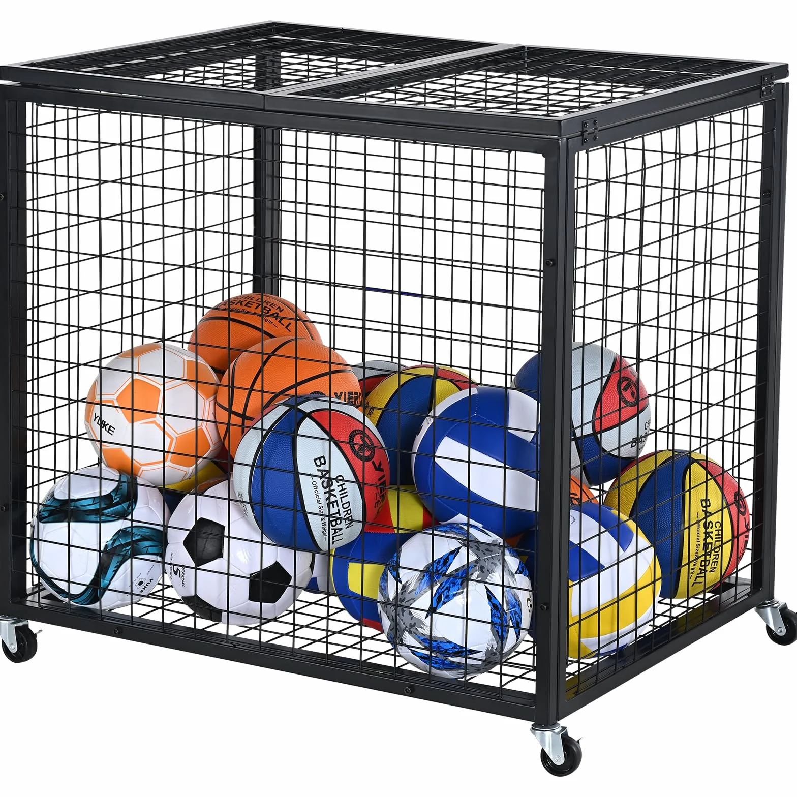 VEVOR Chariot à Ballons Verrouillable 85x67,5x82,5 cm Cage de Rangement pour Ballon Mobile avec 4 Roulettes et Freins en Acier
