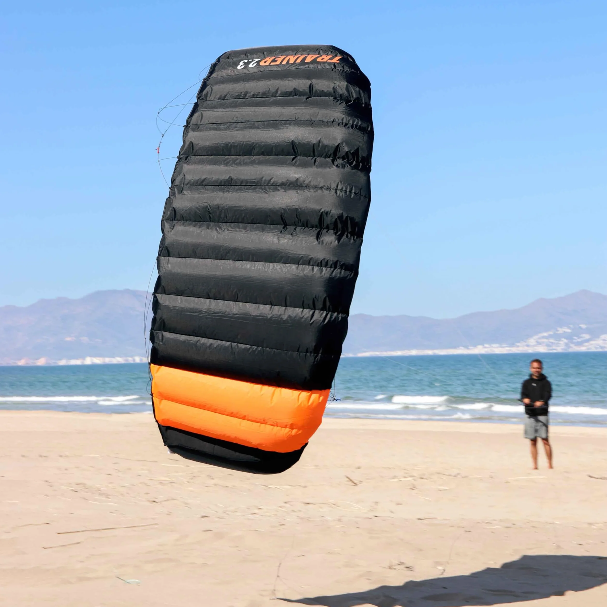 Wolkenstürmer Paraflex Trainer 2.3 Aile de Kitesurf Noir/Orange 3 Lignes cerf-Volant Mountain Board