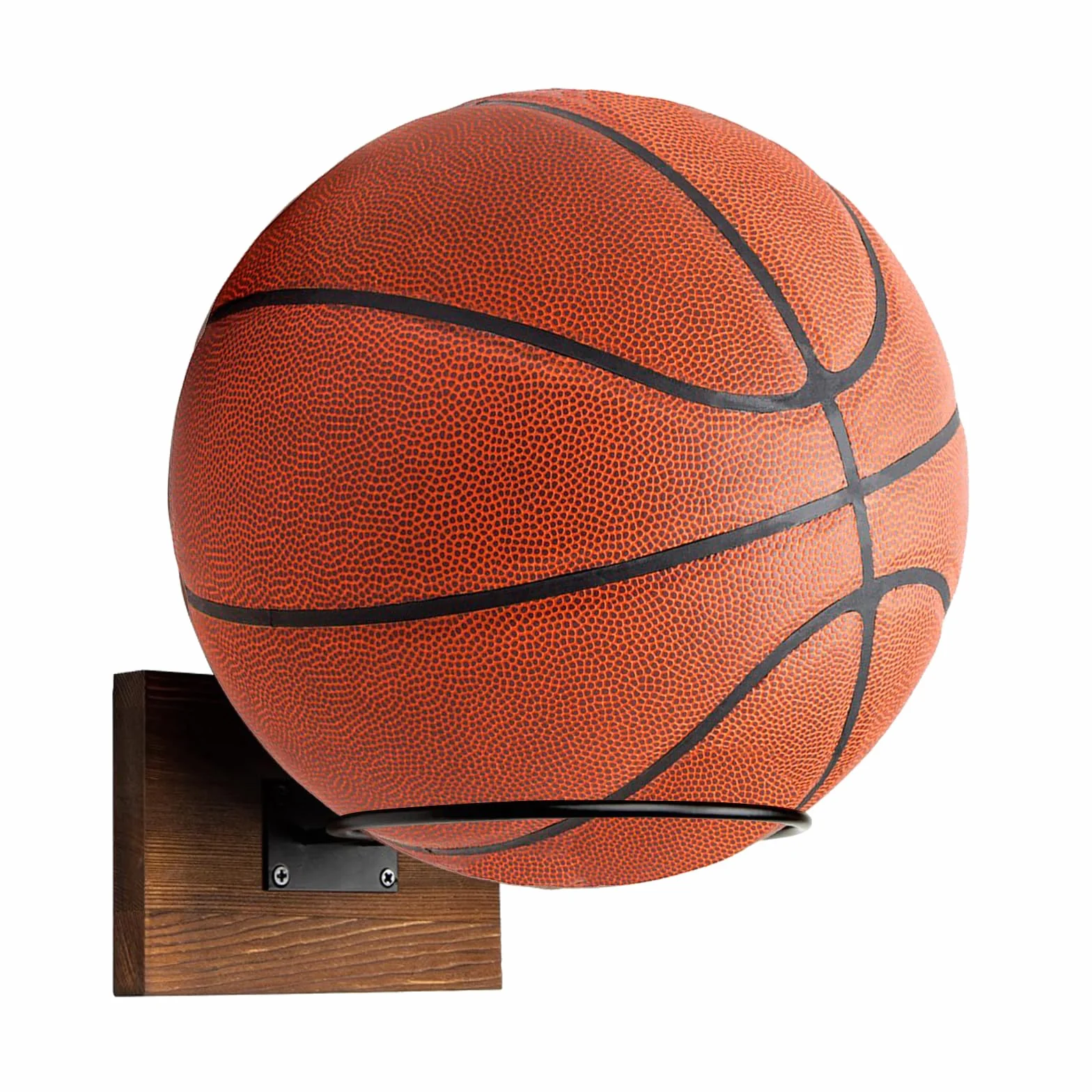 Support de Balle Métal Noir Mural pour Ballon de Sport Football, Basket-Ball, Rugby, Volleyball