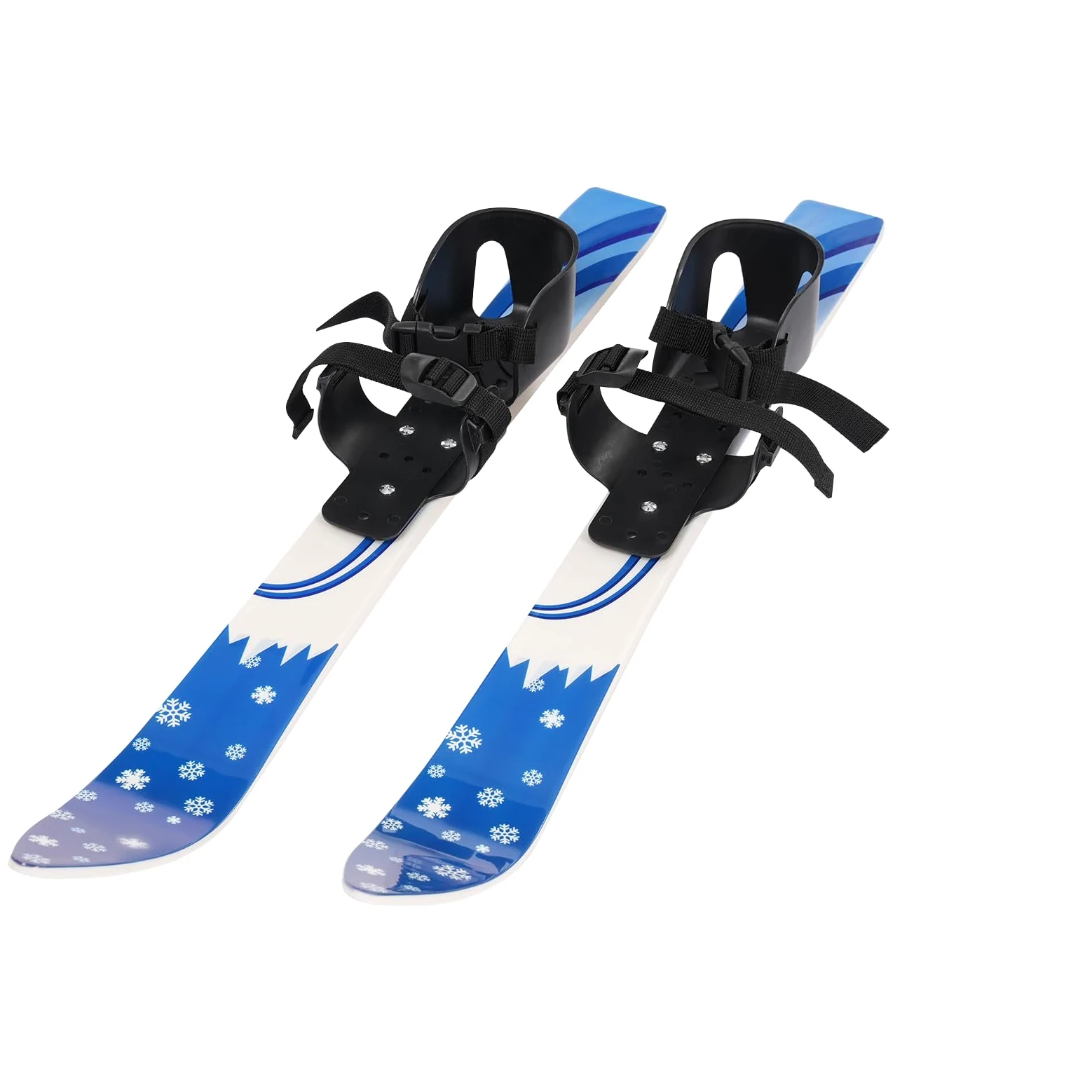 Skis et bâtons de neige pour enfants débutants avec fixations, planches de ski à faible résistance pour enfants de 2 à 8 ans, légers, robustes et sûrs, 68 x 6 cm