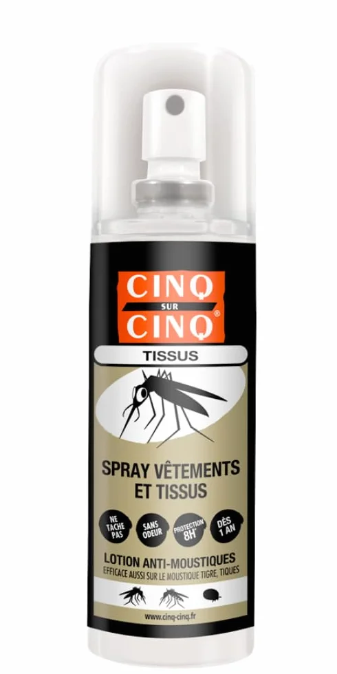 Kit Haute Protection Contre Les Moustiques Cinq sur Cinq Lot de 2 Spray Tropic 75 ML + Spray Vêtement 100 ML