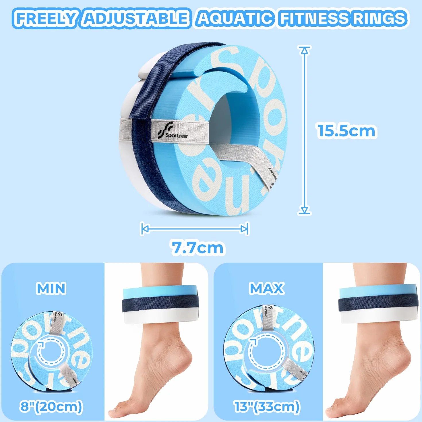 Sportneer Kit d'accessoires d'aquafitness 3 en 1 pour adultes et appareils de sports nautiques 2