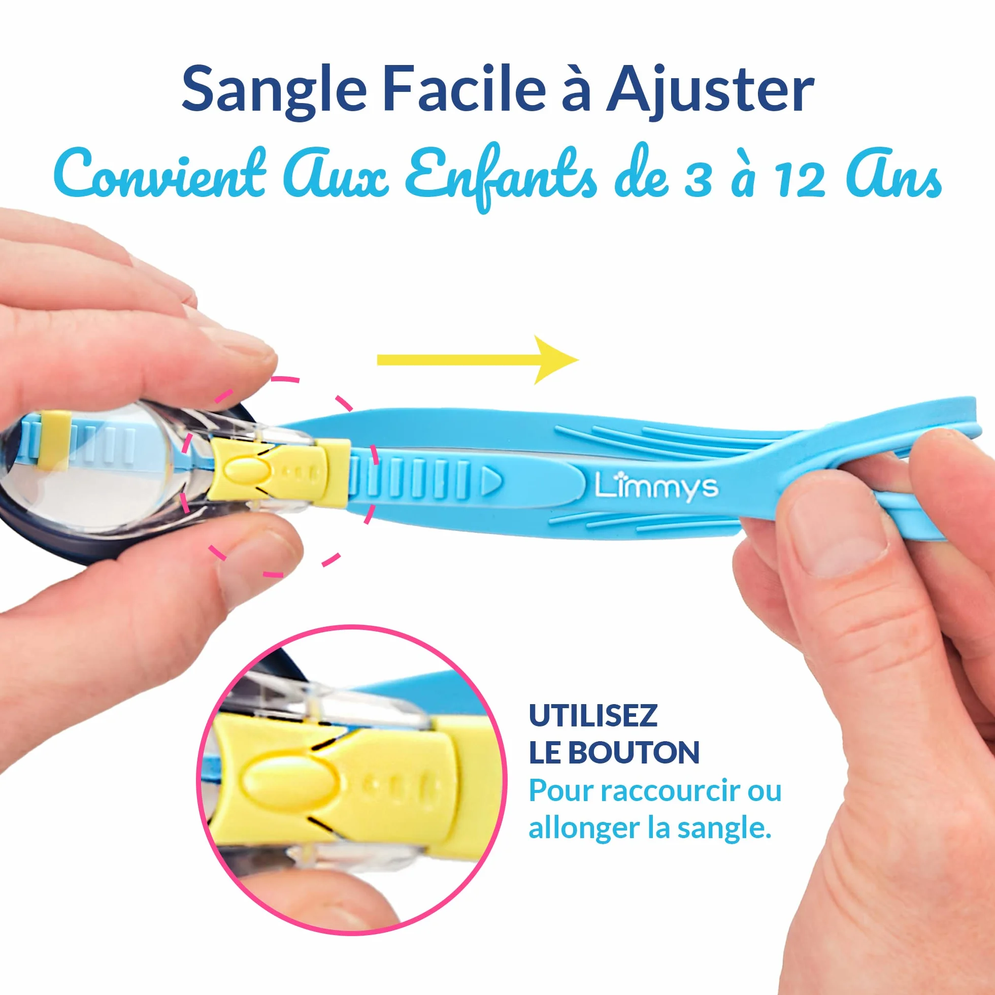 Limmys Lunettes de Natation Enfant 3-12 Ans Anti-Buée UV400 Protection Étanches
