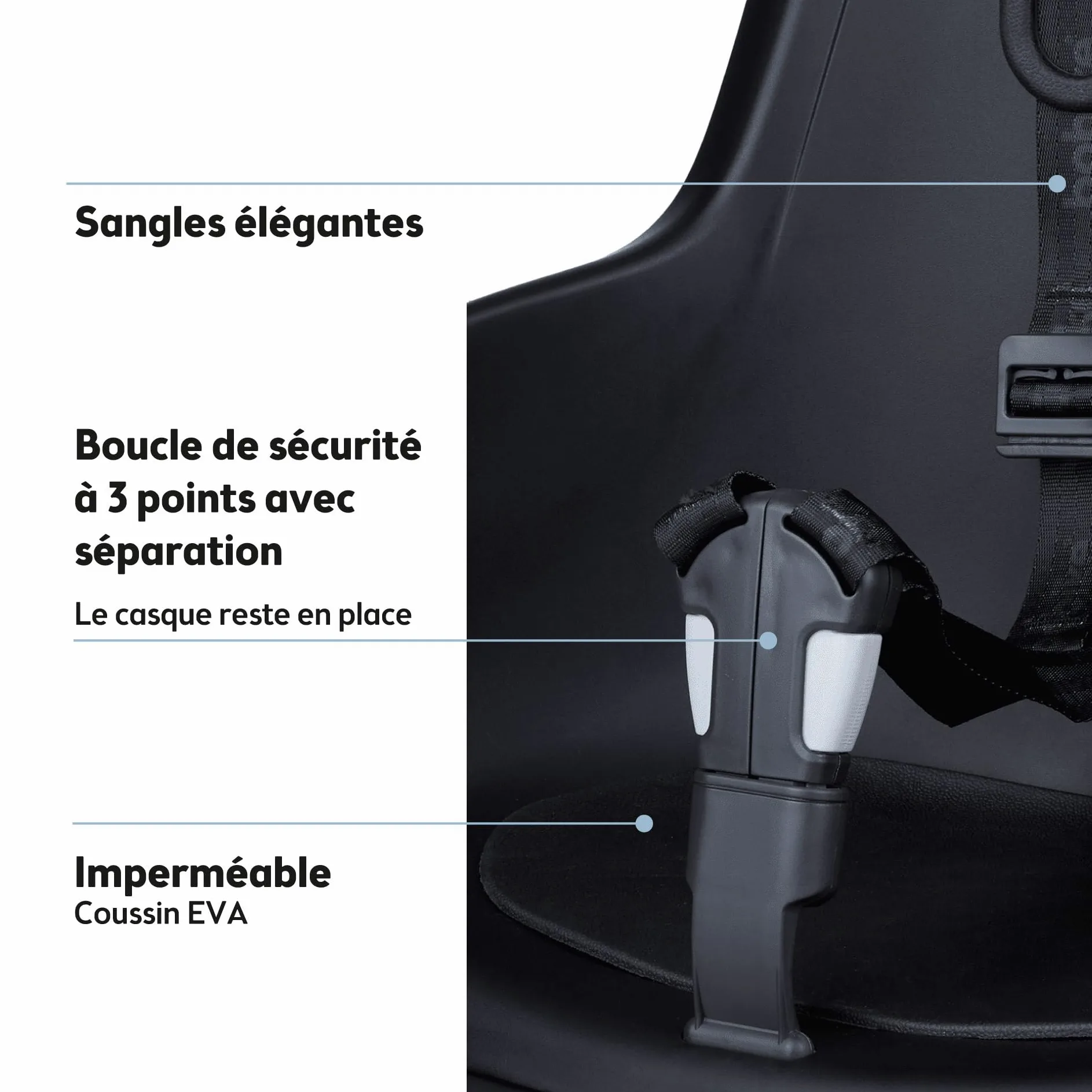 BOBIKE 8012100018 - Siège arrière One Maxi avec système E-BD pour vélo avec Roues de 26” à 29” adapté aux Enfants pesant jusqu'à 22 kg avec Fixation sur Le Porte-Bagages en Couleur Noir Urbain